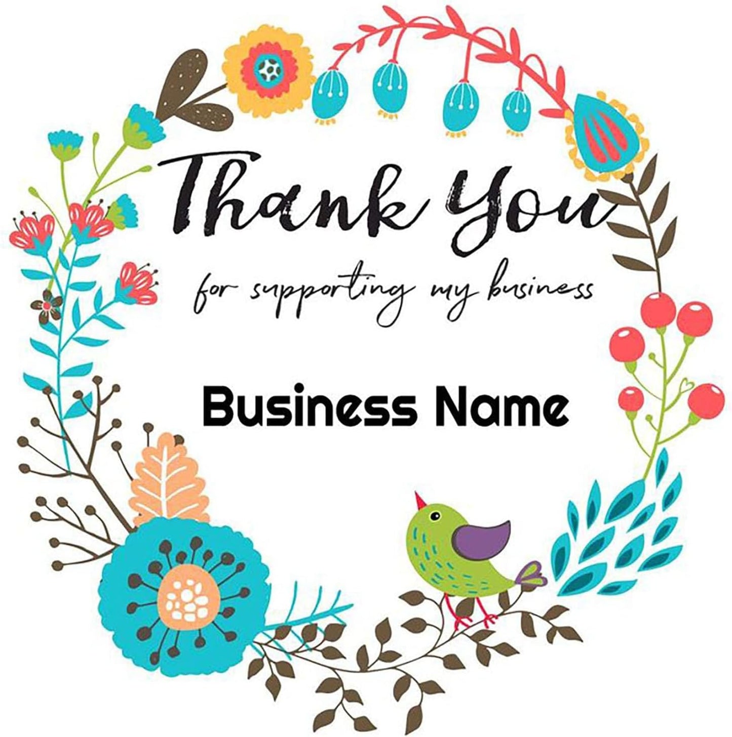 Premium Custom Stickers Labels - Personalized Stickers for Businesses Logo and Name. Birthday Pets and Label Product Boxes Wedding Favors Waterproof Labels (wreath 13, 2 inch)