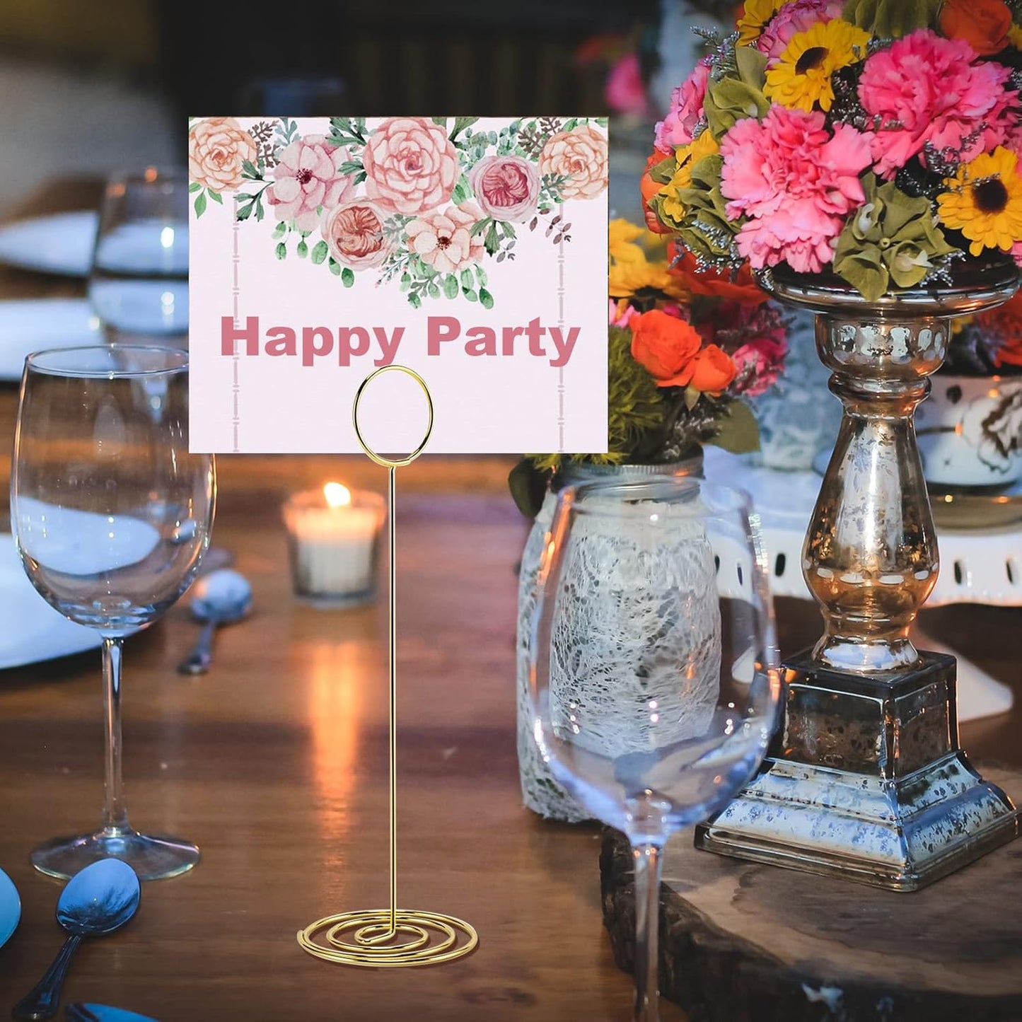 10Pcs Place Card Holder, Table Number Holders, Wire Picture Holder, Table Card Holders Stand, Photo Holder for Centerpieces, Wedding Reception, Party, Birthday (Gold)