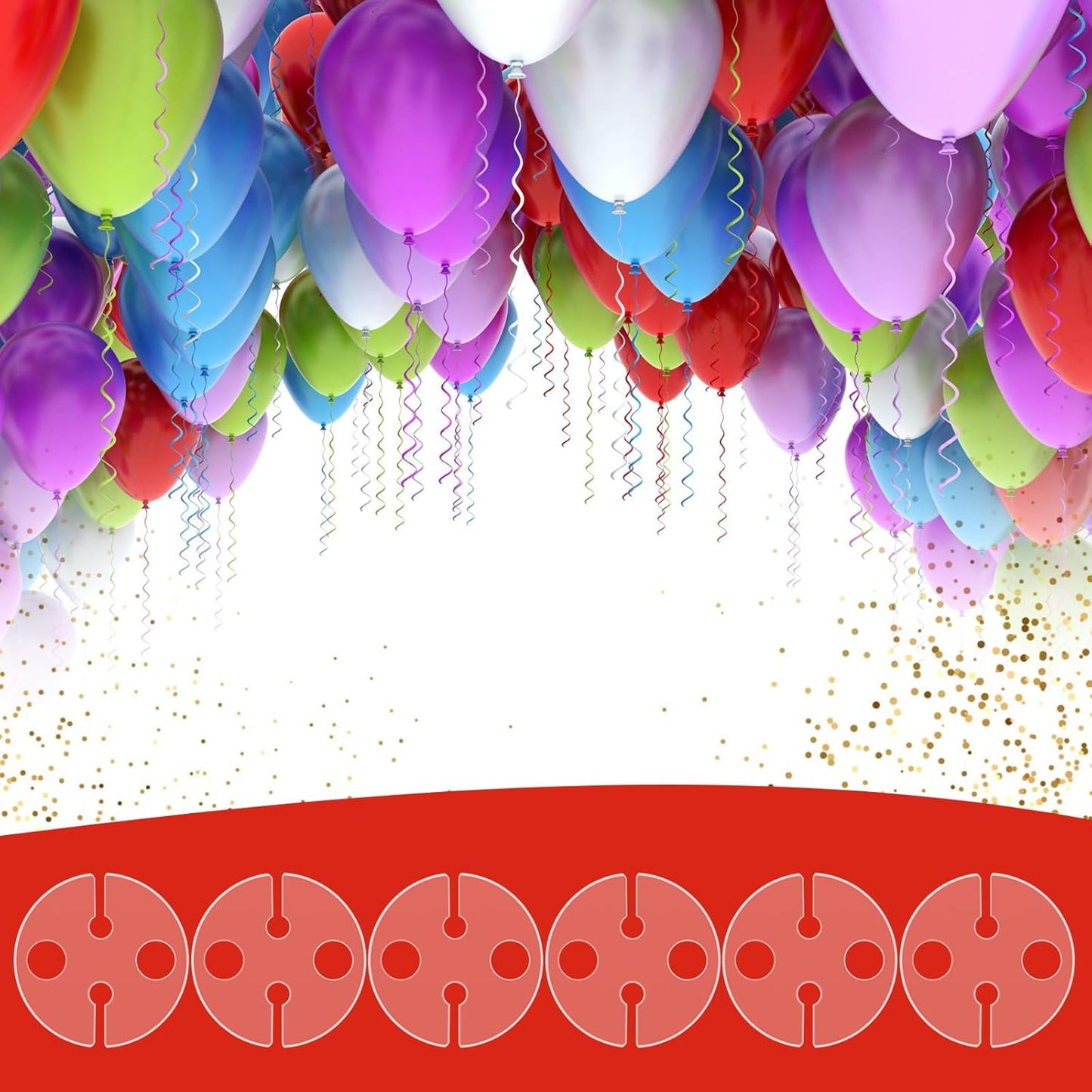 Kigley 200 Pcs White Clear Balloon Clips for Sealing Plastic Round Tie Tool, Fasteners for Quick Knotting, Wedding Party Birthday Christmas Arch Accessories, 23 x 2 mm