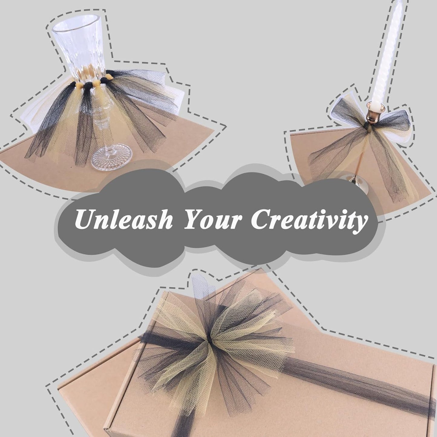 Black Tulle Fabric Roll 6" by 100 Yards (300 ft) Soft Tulle Spool for DIY Crafting Favor Supplies, Tutus, Wedding, Party Decorations, Gift Wrapping