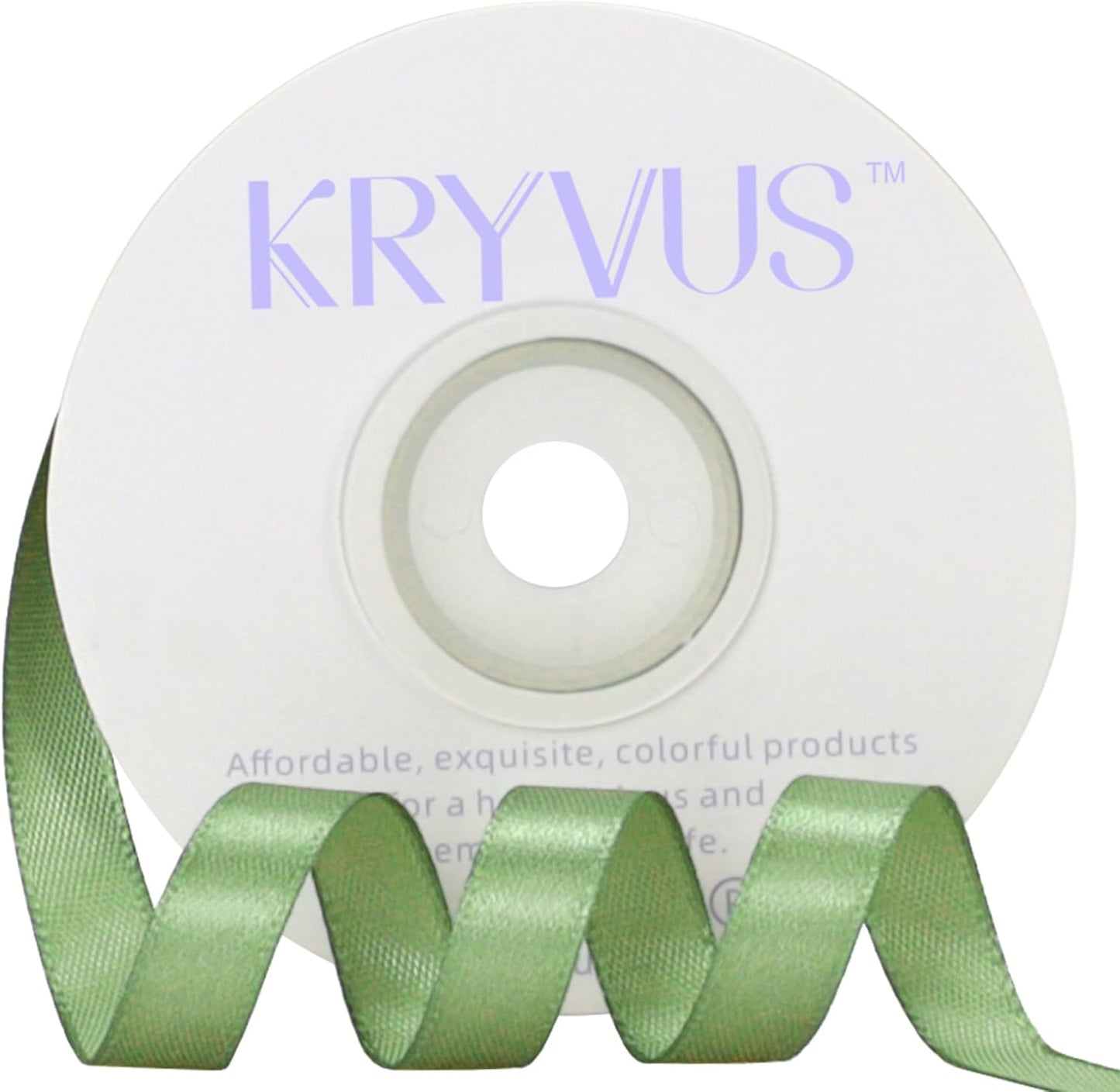 Sage Green Satin Ribbon 3/8 inch X Continuous 25 Yards, Single Face Polyester Ribbon Perfect for Gift Wrapping, Flower Bouquet, Wedding Decor, Crafts, Bow Making, Sewing and More