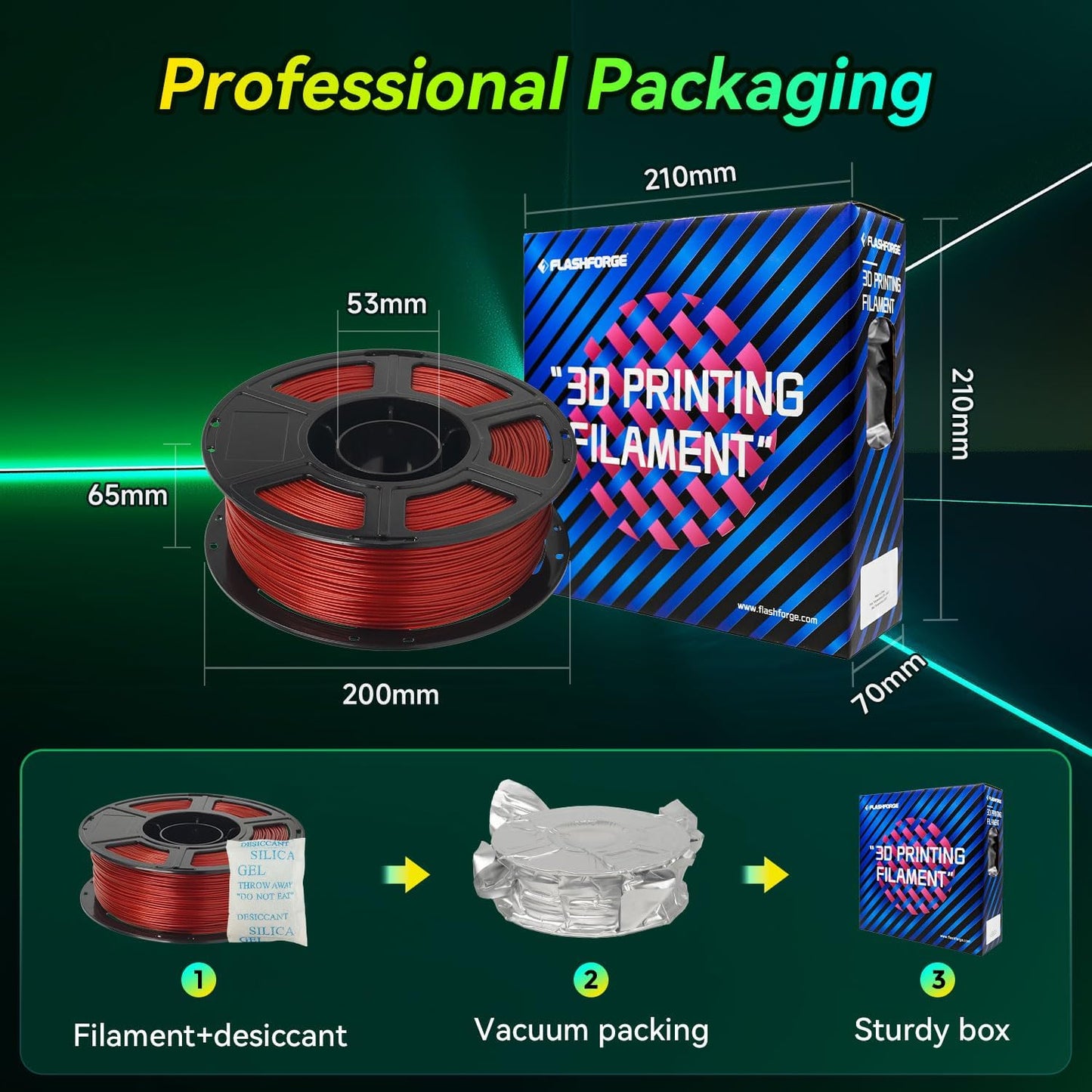 FLASHFORGE Xmas Series Rapid PLA Filament Aurora Red, High Flow Speedy 3D Printer Filament Max 500mm/s High-Speed Printing, Radiated Unparalleled Brilliance, Twinkling and Ultra-Smooth Finish