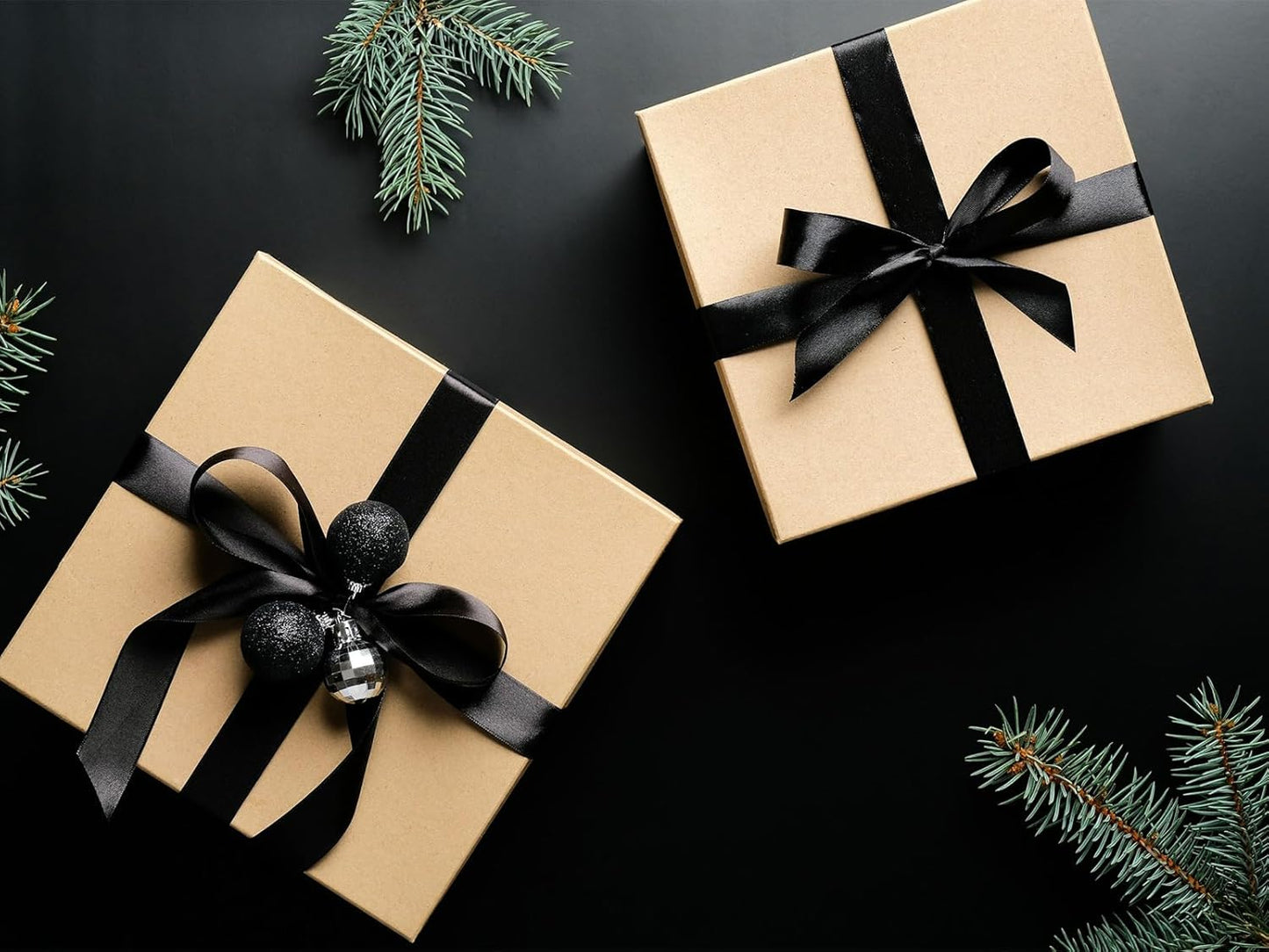 5/8" x 50 Yards Black Satin Ribbon Single Faced Fabric Ribbons for Gift Wrapping, Crafting, Bows Making, Sewing, Wedding, Home Decor