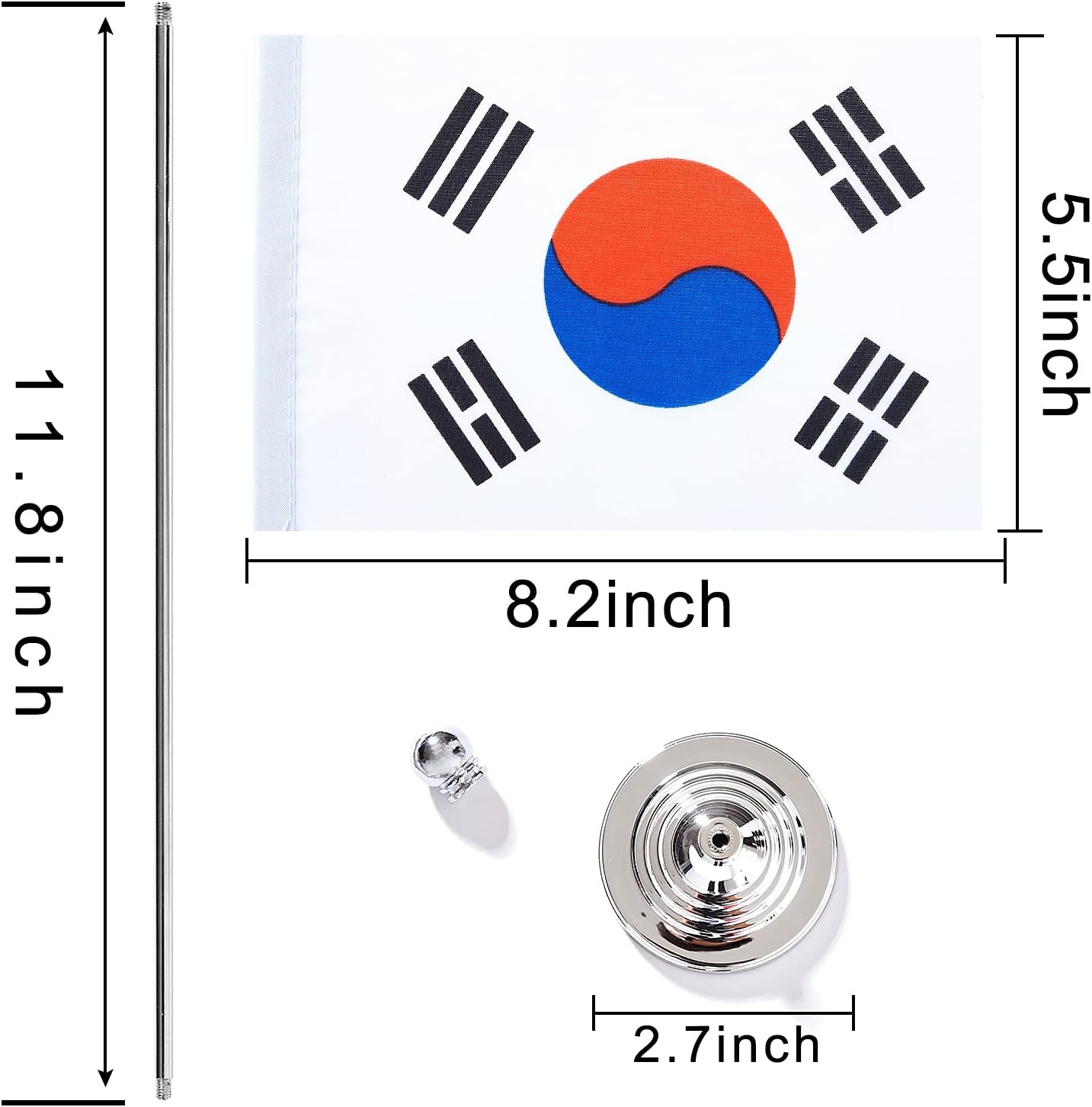 ZXvZYT 2 Pack Korea flag Korean Table Flag Small Mini Korean Desk Flags With Stand Base,International Festival Events Celebration Decorate,Home office Decorations