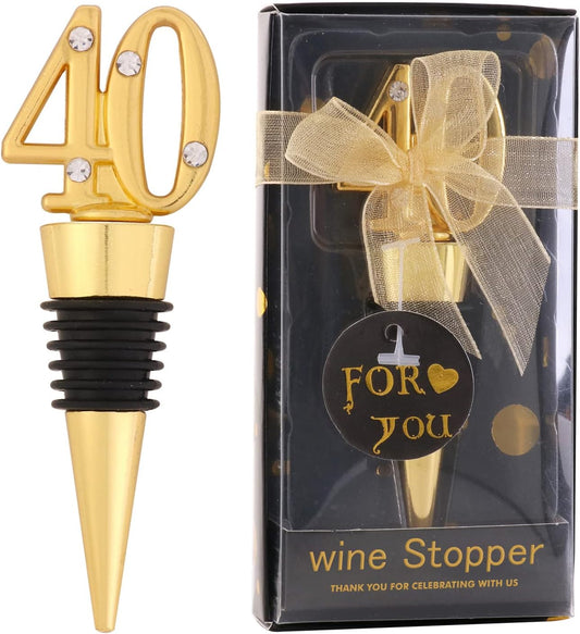 24 Pack 40th Birthday Favors For Guests 40 Years Old Wine Bottle Stopper With Gift Box For 40th Wedding Gift Party Favor Decoration