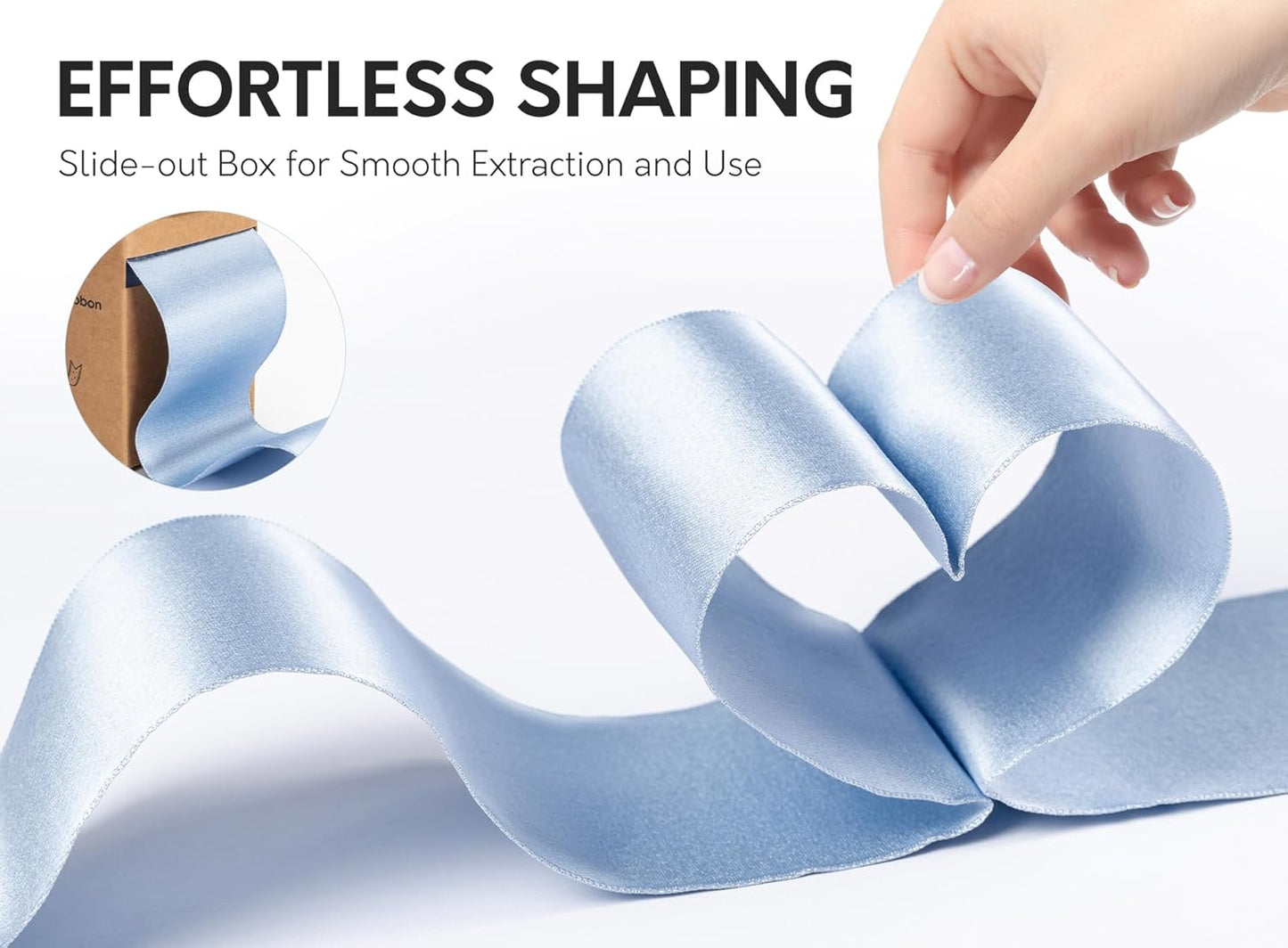 Light Blue Satin Wired Ribbon 2-1/2 Inch Double-Faced Sliver Glitter Christmas Ribbons for Wreath, Tree Decoration, Gift Wrapping, Home Decor 10 Yards