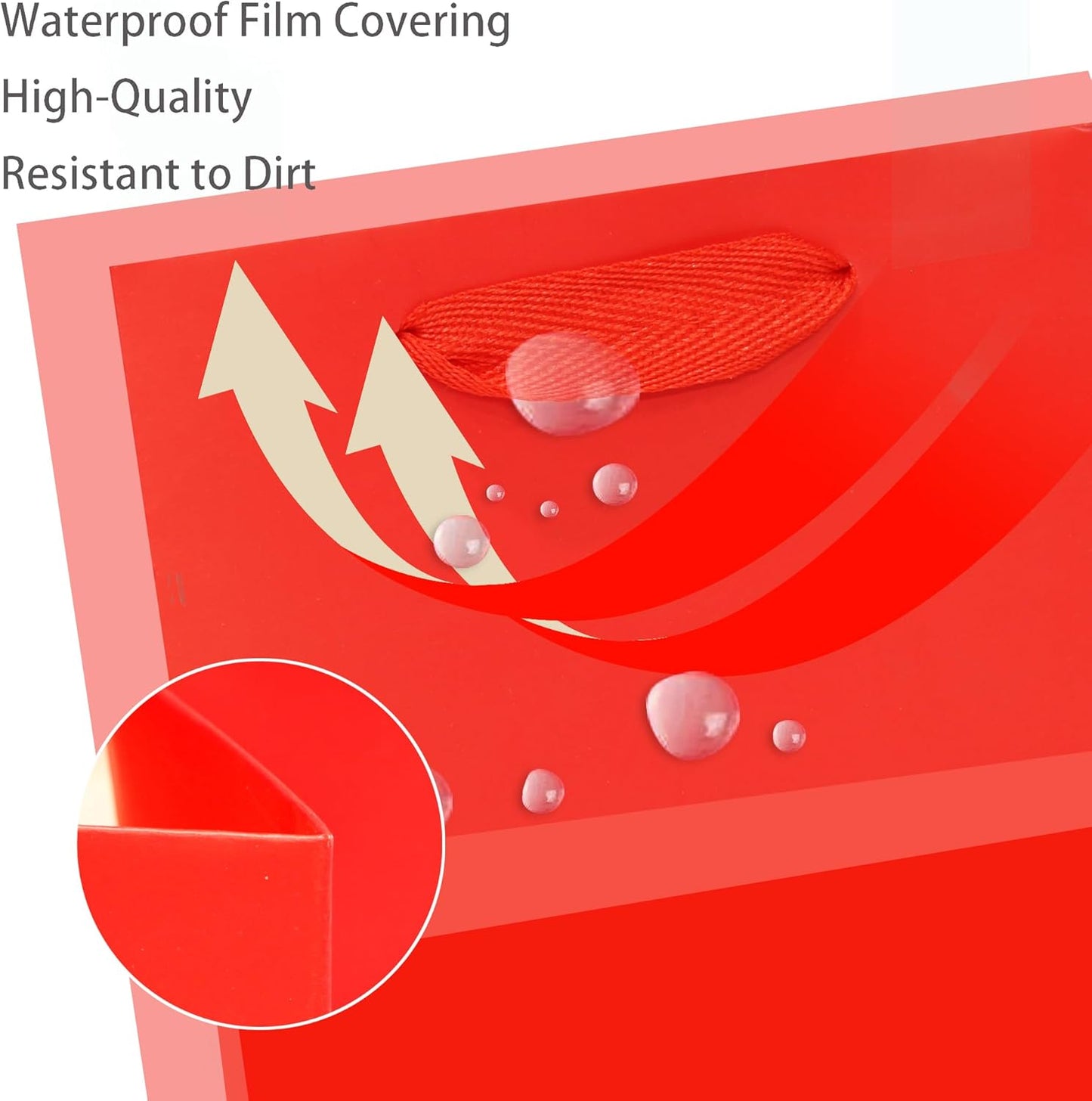 Red Paper Gift Bag 4 in Paper Box Small Square Bottom Kraft Paper Bags with Handles for Wedding Baby Shower Birthday Party (Red, 4 x 4 x 4 in, 10 CT)