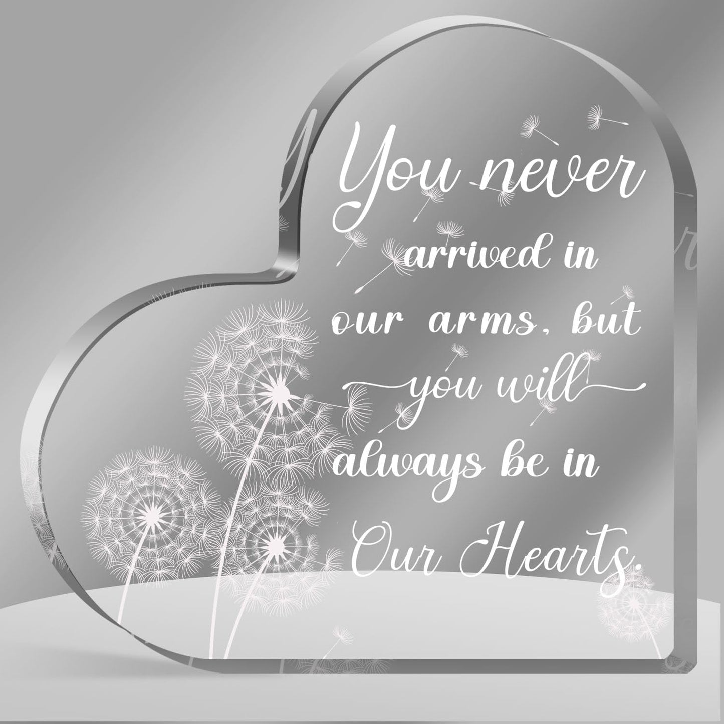 Loss of Baby Memorial Acrylic Heart Paperweight Keepsake Infant Loss Gifts for Mom Miscarriage Gifts for Parents Sympathy Gift for Loss of Baby 3.9 x 3.9 Inches Present