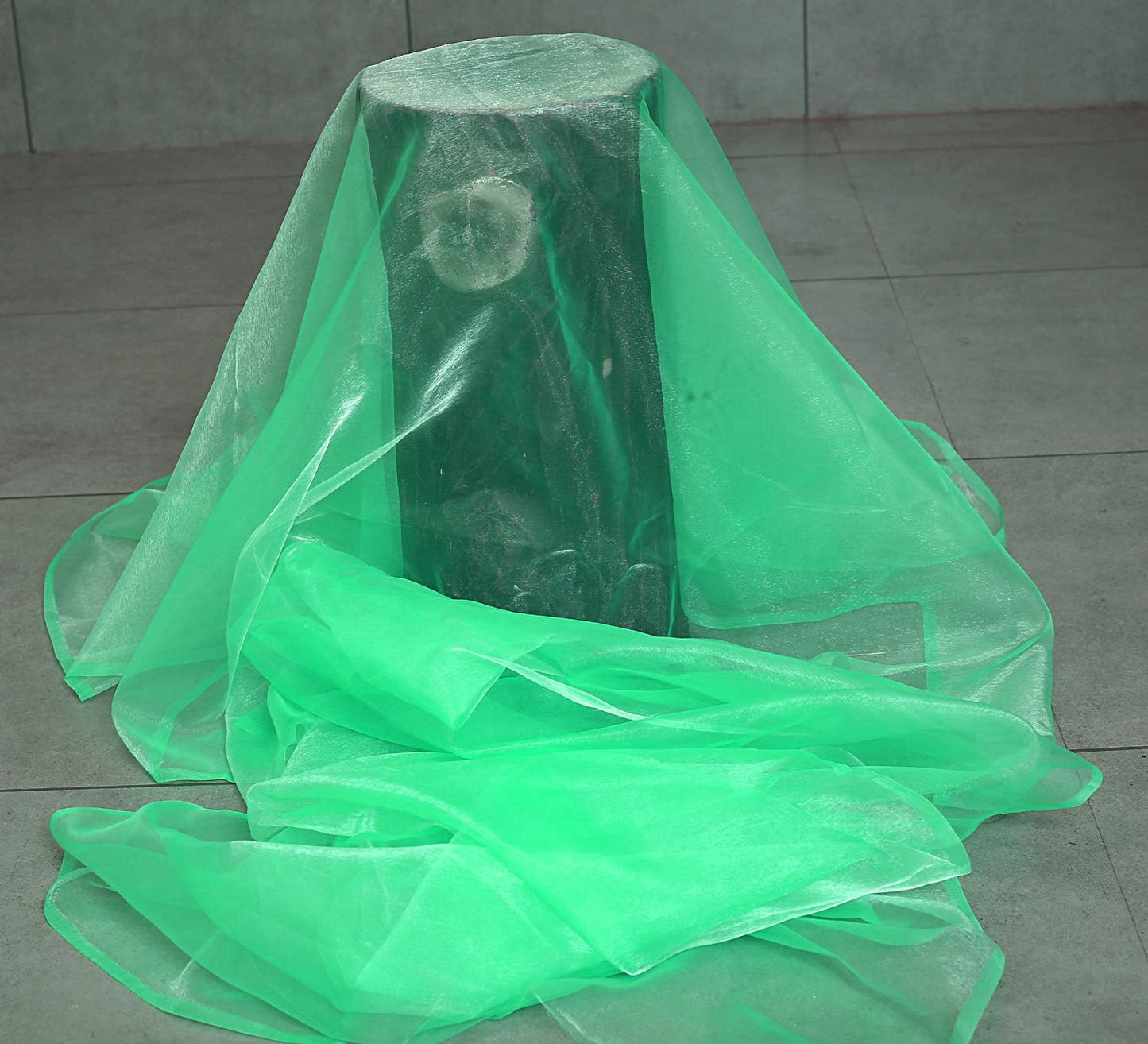 VDS Mint Organza Fabric, 35 Yards Continuous, 45” Wide, Wedding Party Decoration Iridescent Crystal Sheer Shiny Organza Tulle Bridal Dress DIY Crafts Costume Sewing Backdrop Arch Cloth