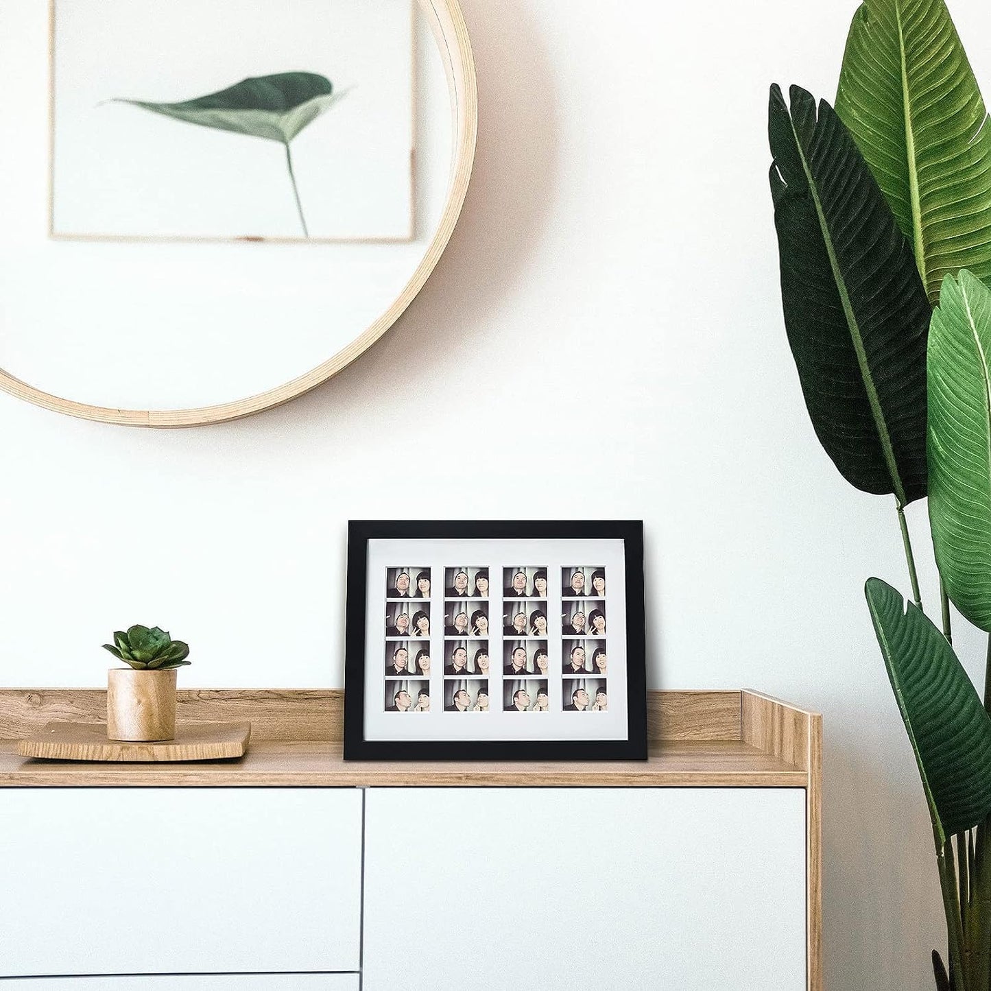 Golden State Art, 8.5X11 Photo Frame with Mat for 4 2X6 Photo Booth Pictures, Includes Real Glass & Easel Back Display, Make A Good Gifts, Black, 2 Pack