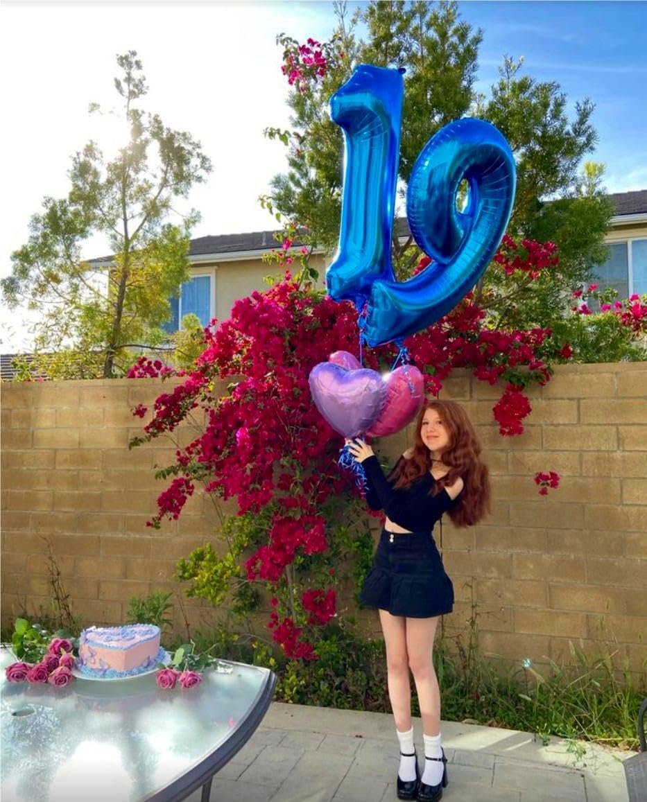 Navy Blue Number 7 Birthday Balloon 40 Inch, Digital Balloons for 7 17 27 37 70 77 Party Celebration Decorations Supplies, Mylar Foil Numbers Balloon for Seven Wedding Anniversary