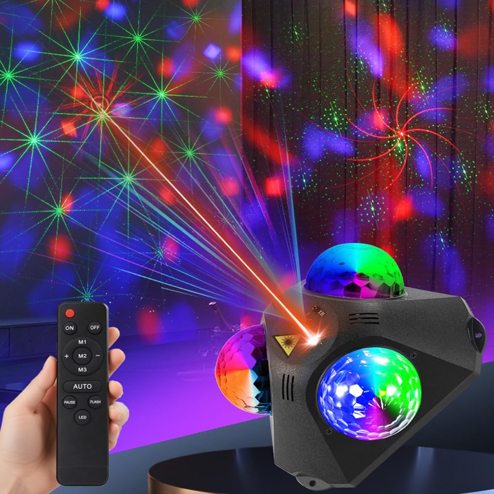 Disco Ball Party Lights Indoor Outdoor, Dj Lights Disco Ball Decor Party Strobe Light for Parties 3 Disco Balls Sound Activated with Remote Control Disco Light for Christams Halloween KTV Club Party