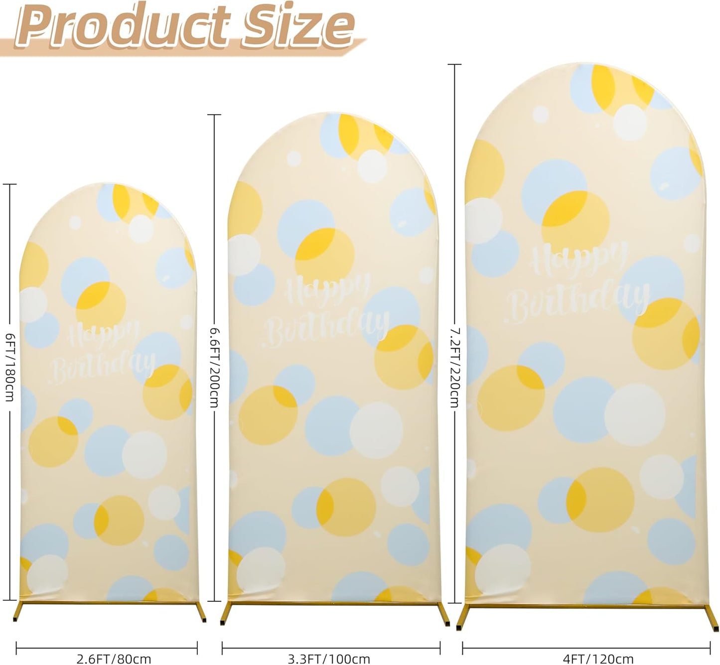 Wedding Arch Cover 7.2FT 6.6FT 6FT Spandex Arch Backdrop Cover Stretchy Backdrop for Wedding Birthday Party Decoration Baby Shower