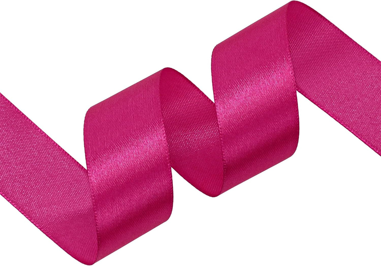 Rose Red Satin Ribbon 1 inch X Continuous 50 Yards, Single Face Polyester Ribbon Perfect for Gift Wrapping, Flower Bouquet, Wedding Decor, Crafts, Bow Making, Sewing and More