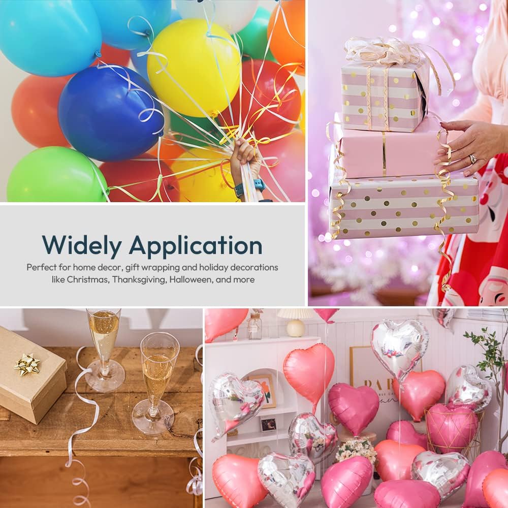 KMER LIFE Premium Gold Shiny Curling Shiny Ribbon, 1/5" Wide x 500 Yards Christmas Curling Ribbons for Gift Wrapping, Party Decoration, Balloon String, Ribbons for Florist Flower (1 Roll)