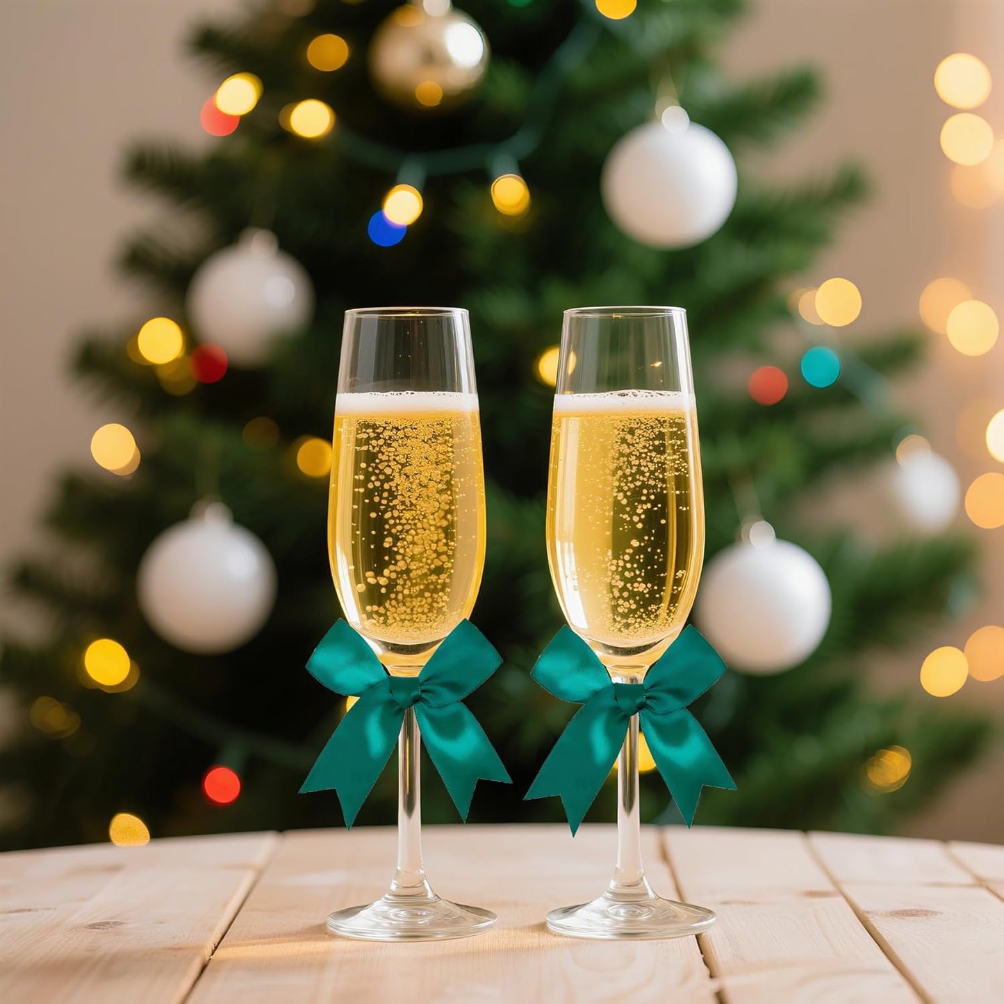 50 PCS Twist Tie Bows Satin Ribbon Bows 3.3 Inch Gift Wrap Bows Craft Bows for Gift Wrapping, Party Decorations Gifts Bag DIY Treat Bags Wedding Decor Baby Shower Christmas (Dark Green)