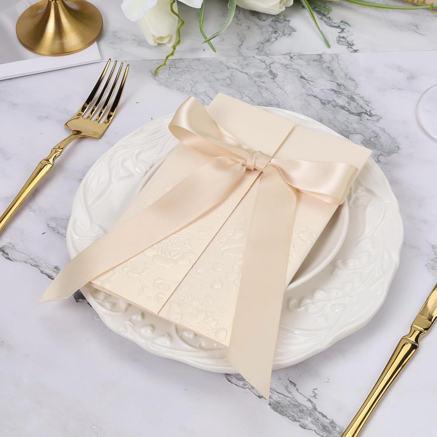 LaRibbons Nude Satin Ribbon 1 Inch 25 Yards Double Faced Silk Ribbon for Flower Bouquet Crafts Gift Wrapping Wedding Party Decoration