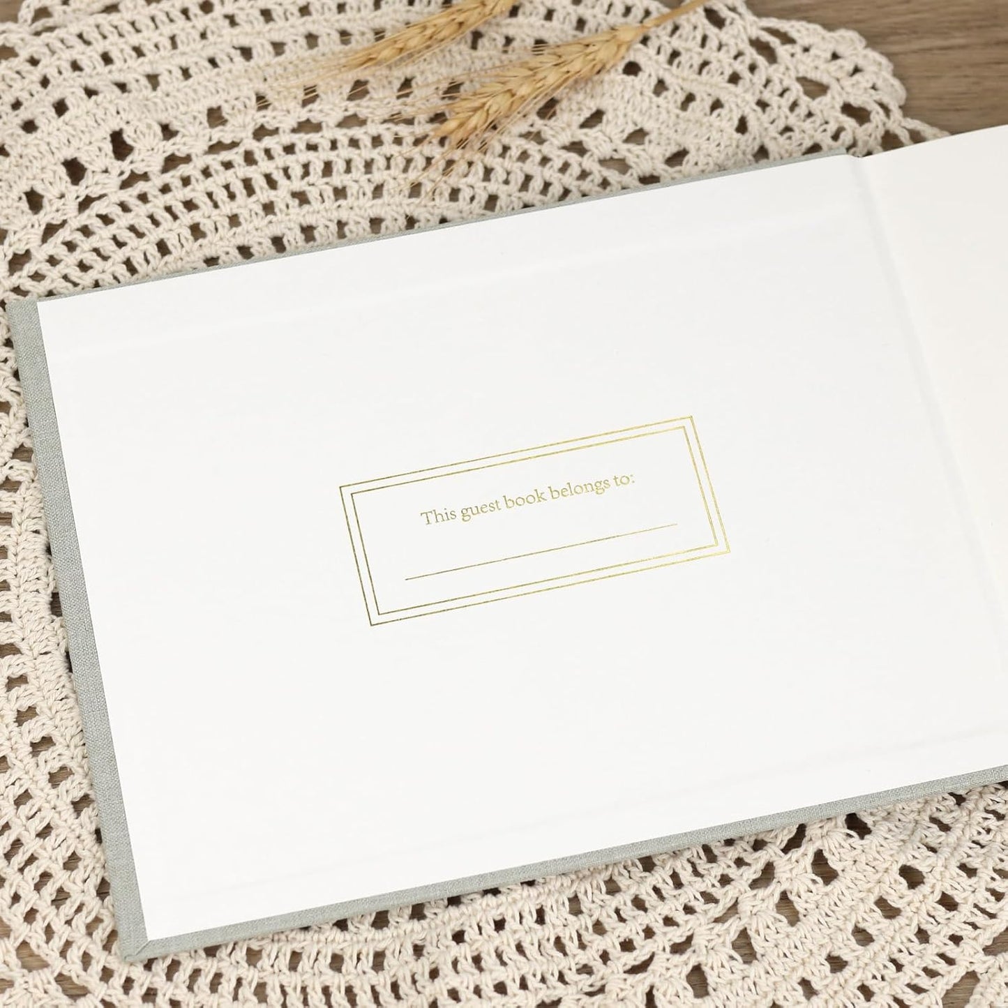 Elegant Guest Book for Wedding Reception, Beautiful Guestbook for Baby Shower and Wedding Decor, 100 Blank Pages for Sign in, Polaroid Pictures and Photos, Linen Cover (2025, Sage)