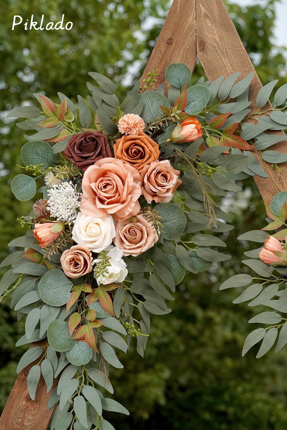 Faux Flower Swag Set of 2 for Wedding Welcome Signs Floral Swag Wedding Reception Ceremony Signs Decor (Terracotta)