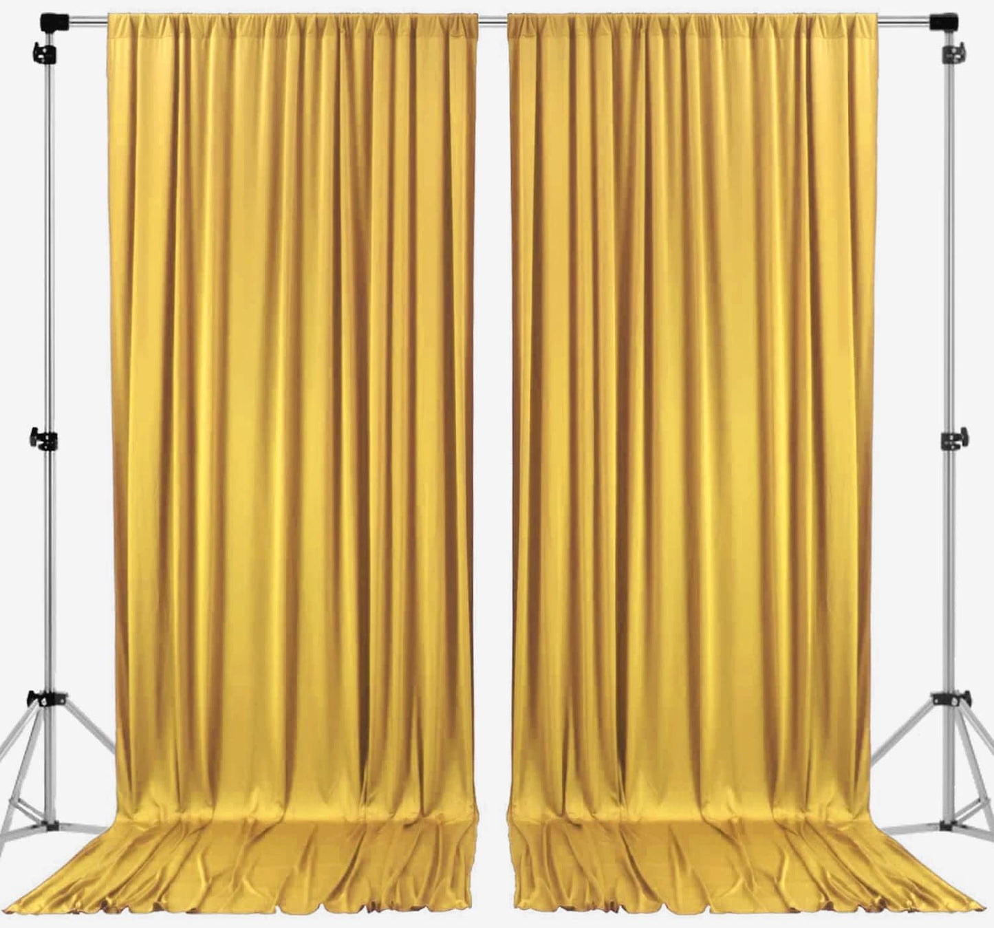 AK TRADING CO. 10 feet x 10 feet Mustard Gold Polyester Backdrop Drapes Curtains Panels with Rod Pockets - Wedding Ceremony Party Home Window Decorations