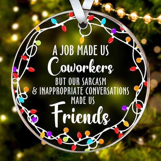 HEXMOZ Coworker Ornament - Christmas Coworkers Gifts for Work Besties, Work Friends - White Elephant, Funny Secret Santa Office Ideas for Women, Men - Acrylic Ornament 2025 Decoration