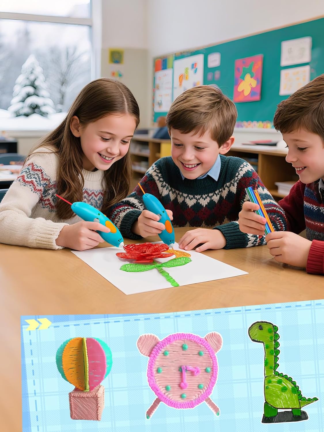 Biubee 32 Colors 3D Pen Filament Refills Compatible with 3Doodler Start+ Only - Safe & Low Temperature PCL, 2.5mm 3D Printer Doodler Pen Refill Packs for Kids Birthday Christmas Gift, 160pcs