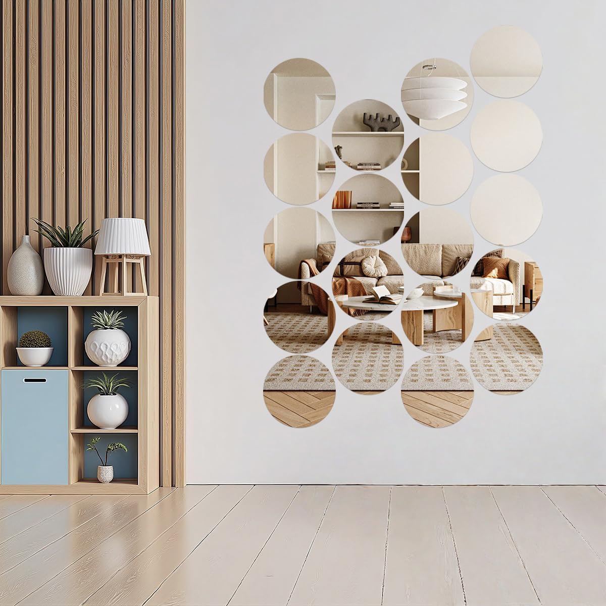 16PCS Acrylic Round Mirrors for Centerpieces Circle Mirror Tiles Candle Plate Set for Table Centerpieces Home Wall Mirror for Wedding Birthday Christmas Table Centerpieces Decorations (10inch +12inch)