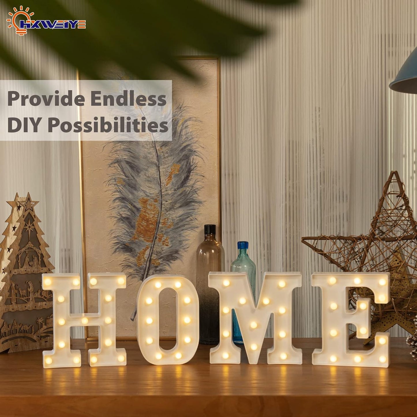 HXWEIYE Light Up Letters H, 8.57 Inch LED Marquee Letter Lights Sign 26 Alphabet and 10 Number Big Lights Letter for Party Birthday Bar Battery Powered Christmas Decor (9 * 8.3 * 1.8IN)-Warm White