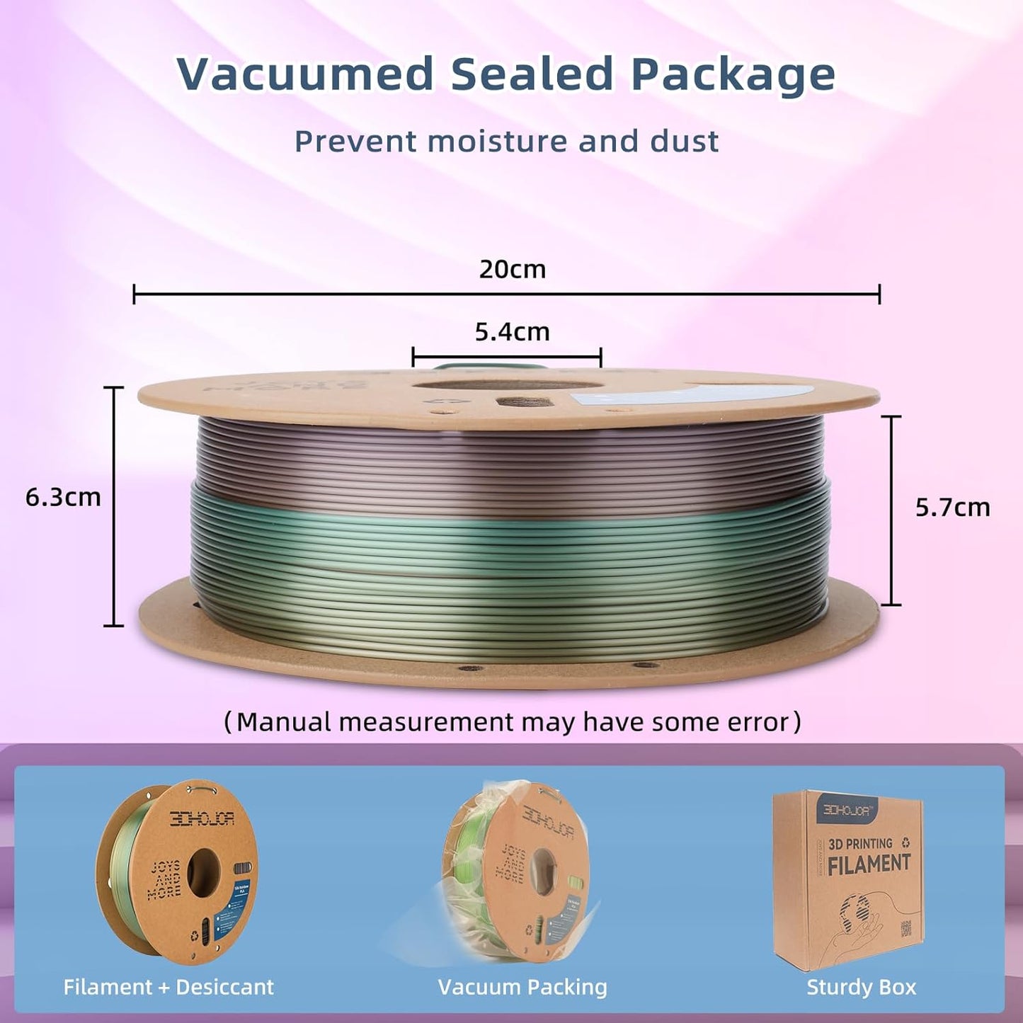 Silk PLA 3D Printer Filament 1.75mm Silk Shiny Fast Gradient Color Change Rainbow Multicolor PLA Filament 1kg (2.2lbs) /Spool for FDM 3D Printers-Lavender