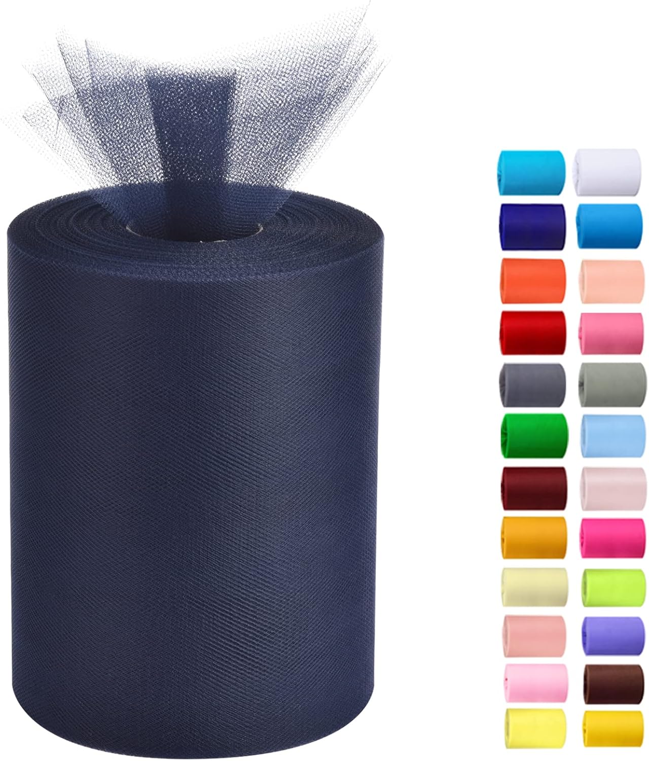 Tulle Rolls 6” by 100 Yards (300 feet) Tulle Roll Spool Fabric for DIY Tutu Skirts Wedding Baby Shower Crafts Decorations Party Supplies(Navy Blue)