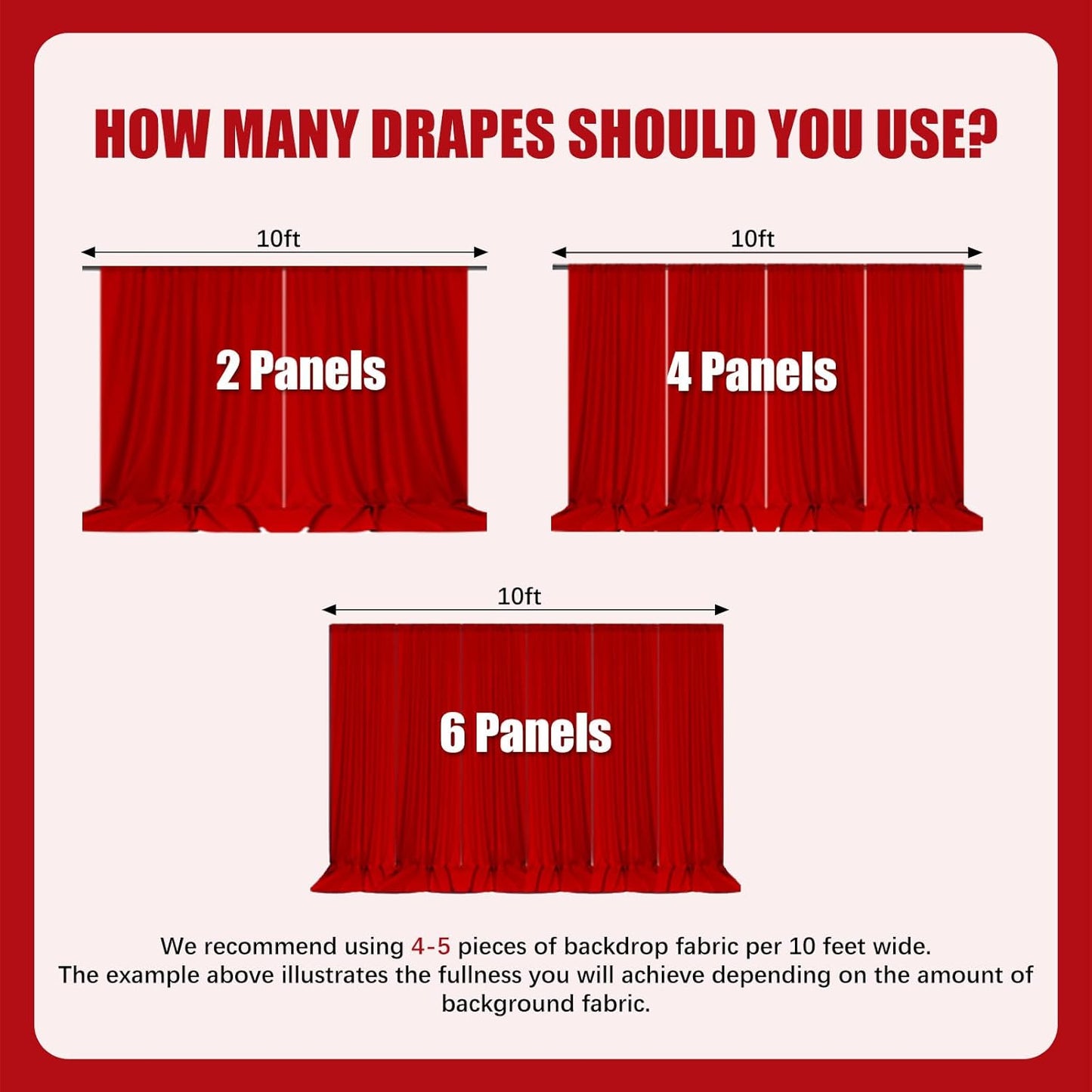 10ft x 10ft Dark Grey Backdrop Curtains for Parties, Fabric Satin Background Curtain with Rod Pockets for Weddings, Birthday, Baby Shower, Photography, Graduation Party Backdrop Drapes, 2 Panels