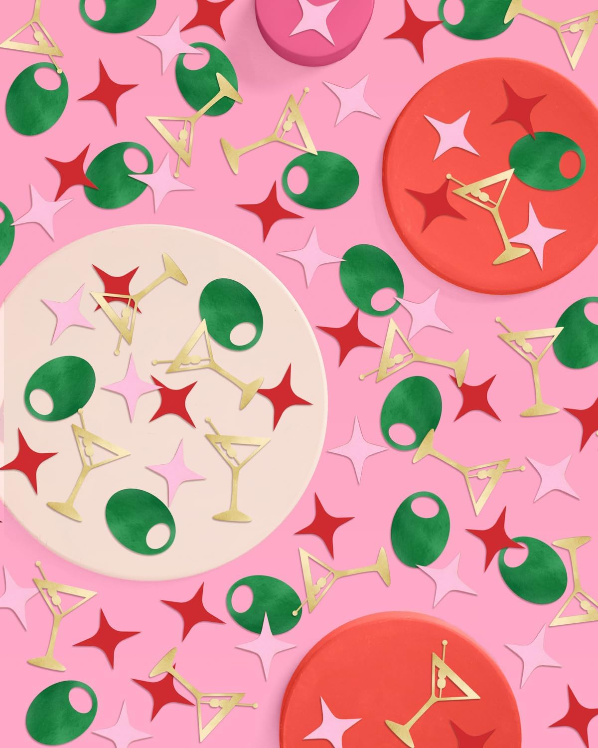 xo, Fetti Martini and Olive Confetti - 200 pcs | Cocktail Bachelorette Decoration, Tini Bit Older Birthday Party Tablescape, Extra Dirty Dinner Setting, Casino Bach Decor