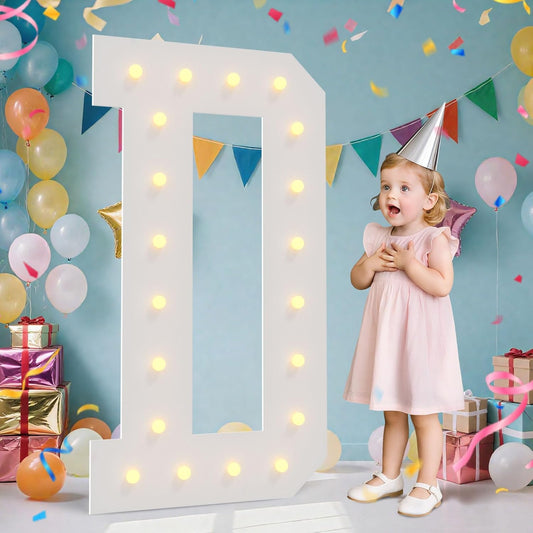 4FT Marquee Light Up Letters - Large Marquee Letters 4 Feet Tall for Birthday Party Decorations, Big Letter for Wedding Event Marry Me Baby Shower Bridal Shower, Letter D