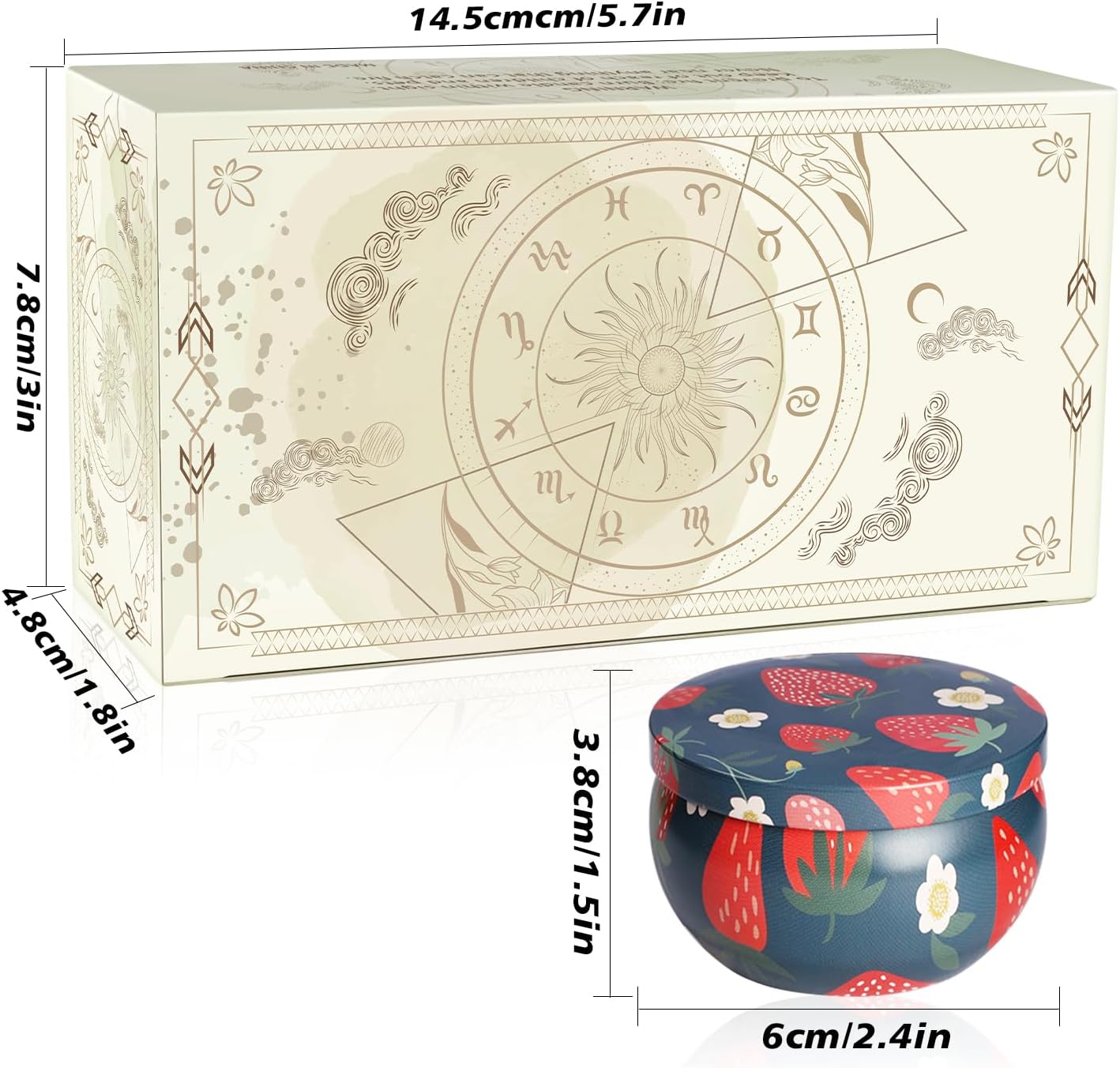 2Pack Scented Candle-2.2oz Aromatherapy Candles,Long Lasting Burn-Strawberry and Litchi Scented Candle Gifts for Man,Women,Soy Wax Candle Prefect for Home Decor, Stress Relief