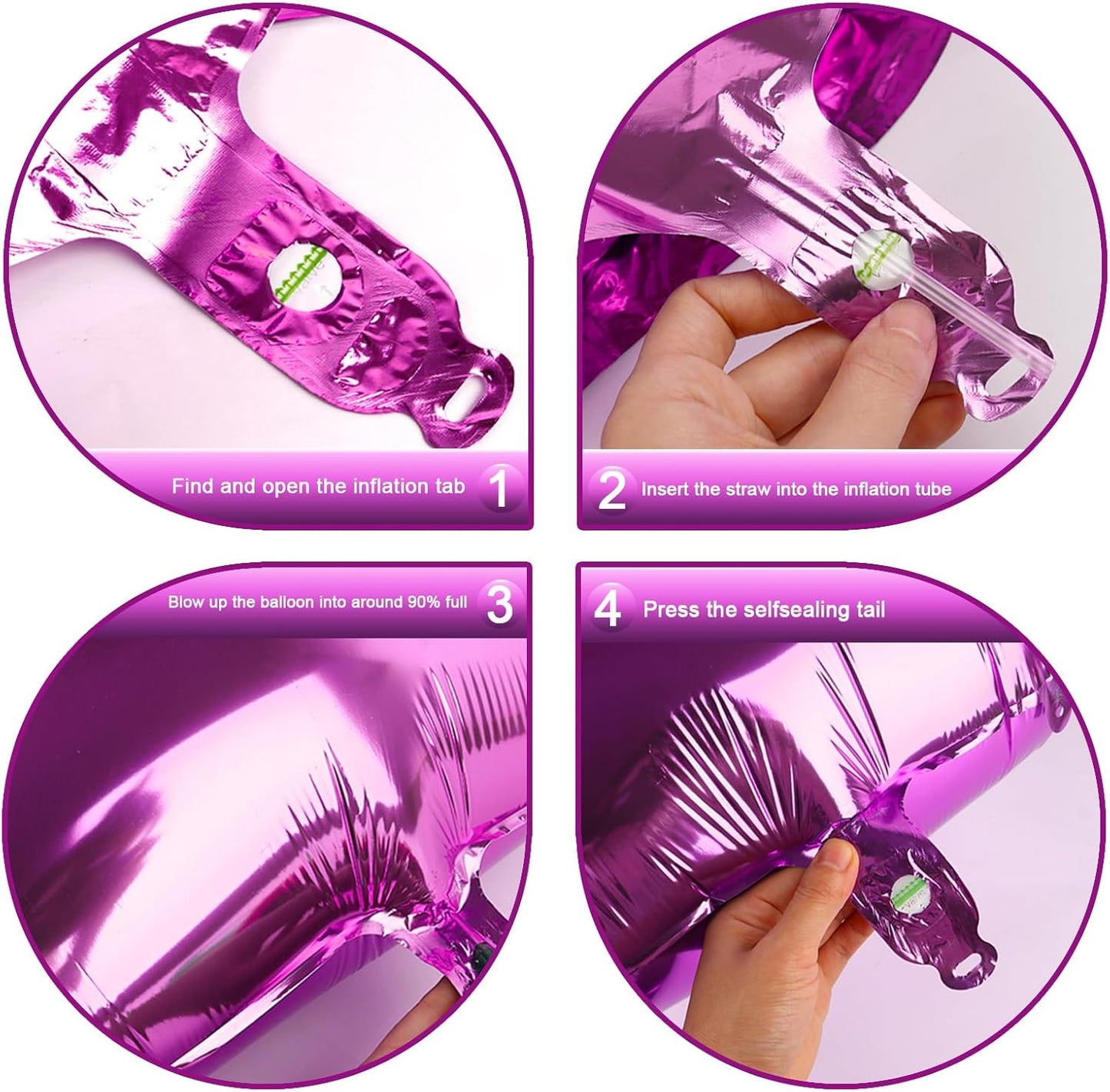 Large Rosy Purple 40 Inch Birthday Number 5 Balloon, Rosy Purple Five 5th 15 25 35 50 55 Birthday Anniversary Celebration Decorations, Foil Mylar Helium Numbers 5 Balloons Girl Boy Party Supplies