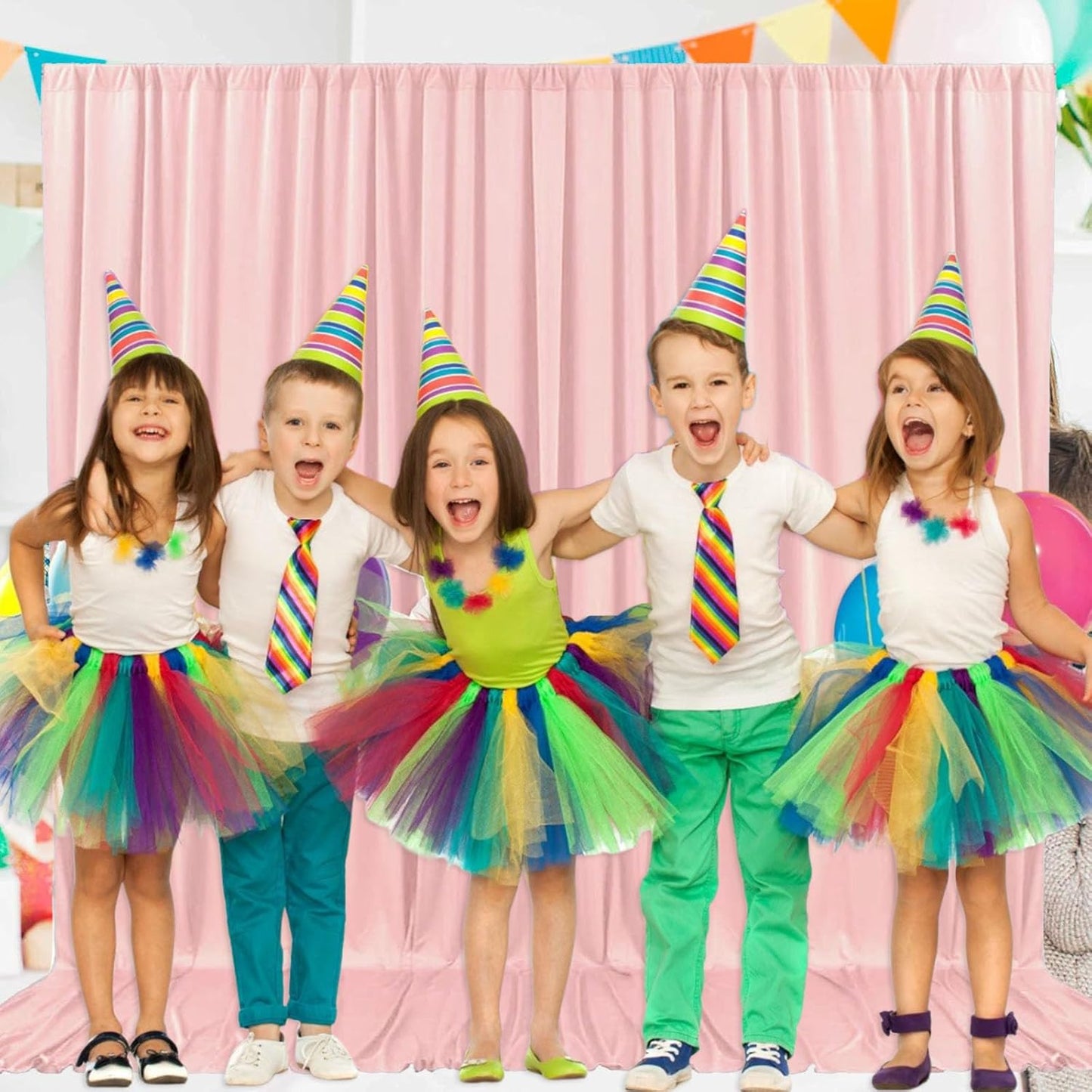 2 Panels Light Pink Backdrop Curtain, 10 x 7 Feet Background Curtains for Parties, Weddings, Baby Showers, Bachelorette Halloween, Christmas Birthday Party Photoshoot Backdrop Curtains Decorations