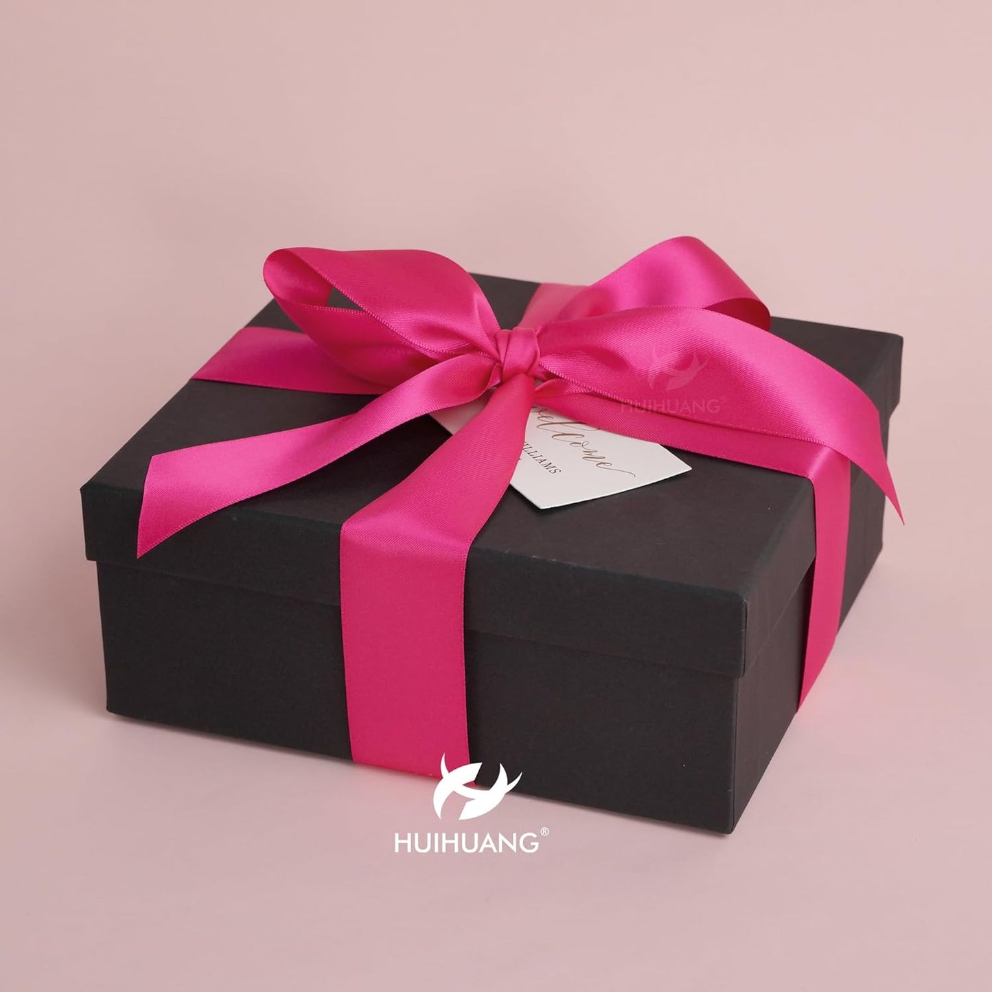 HUIHUANG Hot Pink Satin Ribbon 1-1/2 inch x 50 Yards Double-Faced Silk Like Ribbon for Flower Bouquet, Eternal Flowers, DIY Crafts, Party Favors, Bridal Shower Wedding Decor, Gift Wrapping, Bows