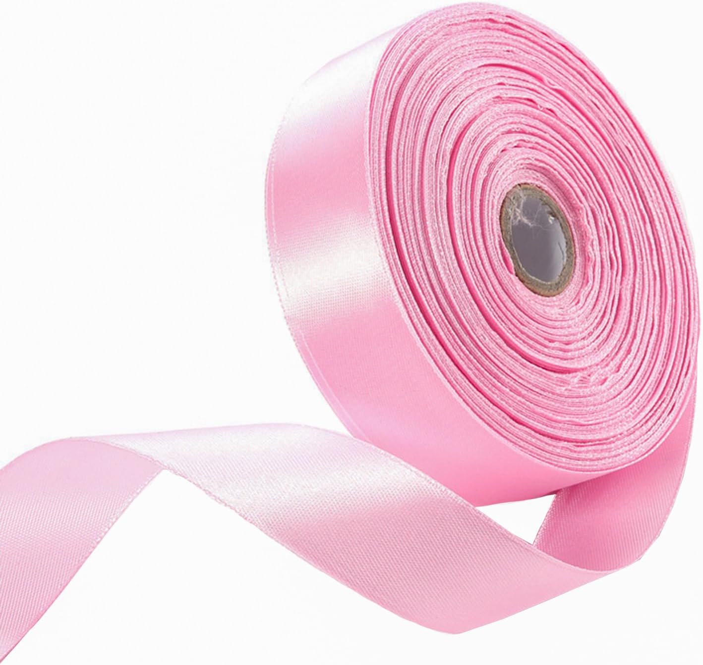 1" x 50 Yards Pink Satin Ribbon Single Faced Fabric Ribbons for Gift Wrapping, Crafting, Bows Making, Flower Bouquet, Wedding, Home Decor