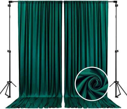 10 x 7 Feet Lake Green Backdrop Curtain for Partie, Background Curtains for Photoshoot, Birthday, Wedding, Halloween, Thanksgiving, Christmas, New Year Party Decorations 5Ft x 7Ft, 2 Panels