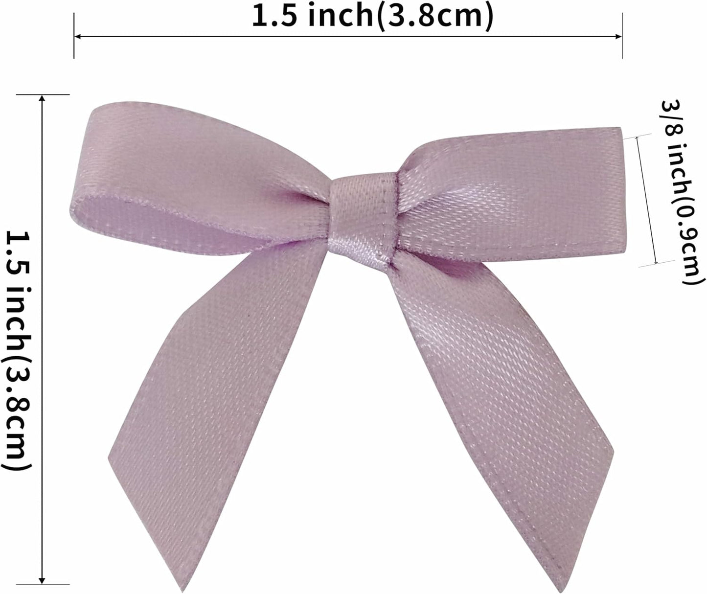 50pcs 1-1/2" Lavender Satin Ribbon Bows with Twist Ties Mini Ribbon Bows for Candy Partiy Decoration Gift Packing&Wrapping Accessoried(Lavender)