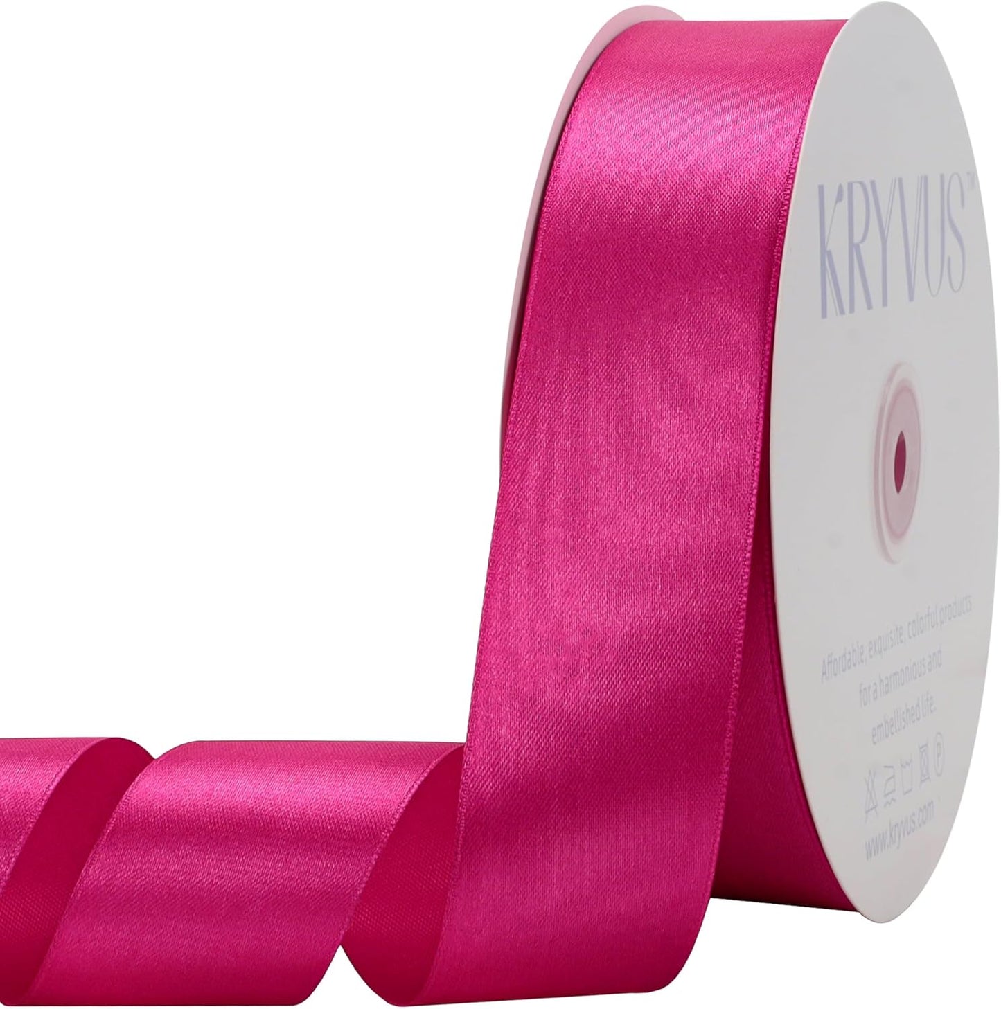 Rose Red Satin Ribbon 1-1/2 inch X Continuous 100 Yards, Single Face Polyester Ribbon Perfect for Gift Wrapping, Flower Bouquet, Wedding Decor, Crafts, Bow Making, Sewing and More