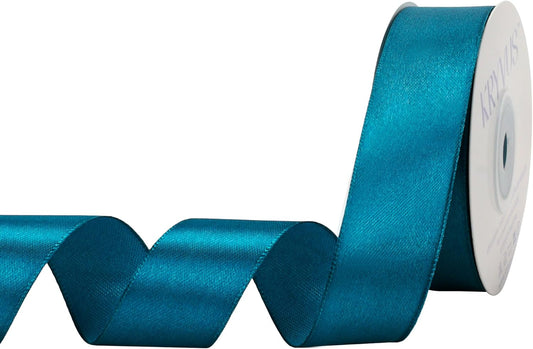 Turquoise Satin Ribbon 1 inch X Continuous 25 Yards, Single Face Polyester Ribbon Perfect for Gift Wrapping, Flower Bouquet, Wedding Decor, Crafts, Bow Making, Sewing and More