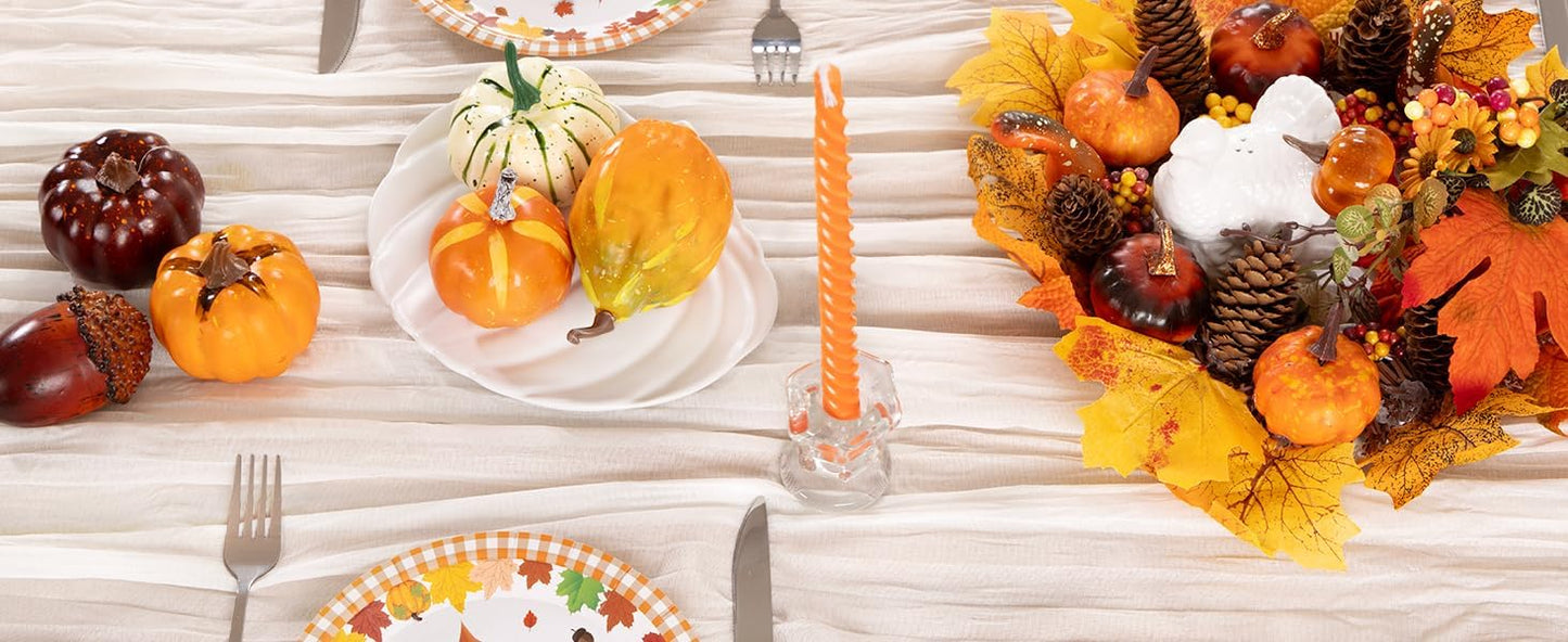 Ivory White Cheesecloth Table Runner 12 Pack Fall Table Runners Boho Gauze 120 Inches White Cheese Cloth Fall Table Decorations for Thanksgiving Weddings Bridal Baby Shower