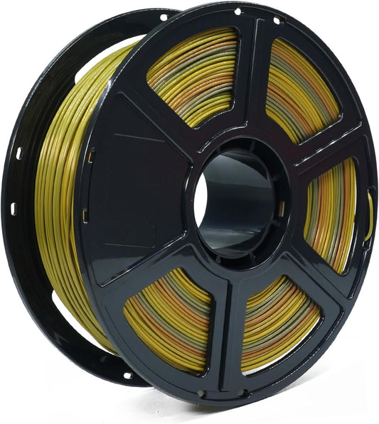 FLASHFORGE Silk PLA Filament 1.75mm Metal Rainbow, 3D Printer Filament 1kg (2.2lbs) Spool, Smooth and Silky Texture 3D Printing Filament, Dimensional Accuracy +/- 0.02mm