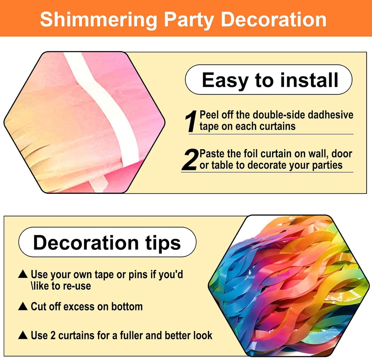 4 Pack Dark Rainbow Wave Foil Fringe Curtain Backdrop, 3.28Ft x 8.2Ft Metallic Tinsel Foil Fringe Streamer Curtains for Photo Booth, Mother's Day, Easter, Birthday, Wedding Party Decoration