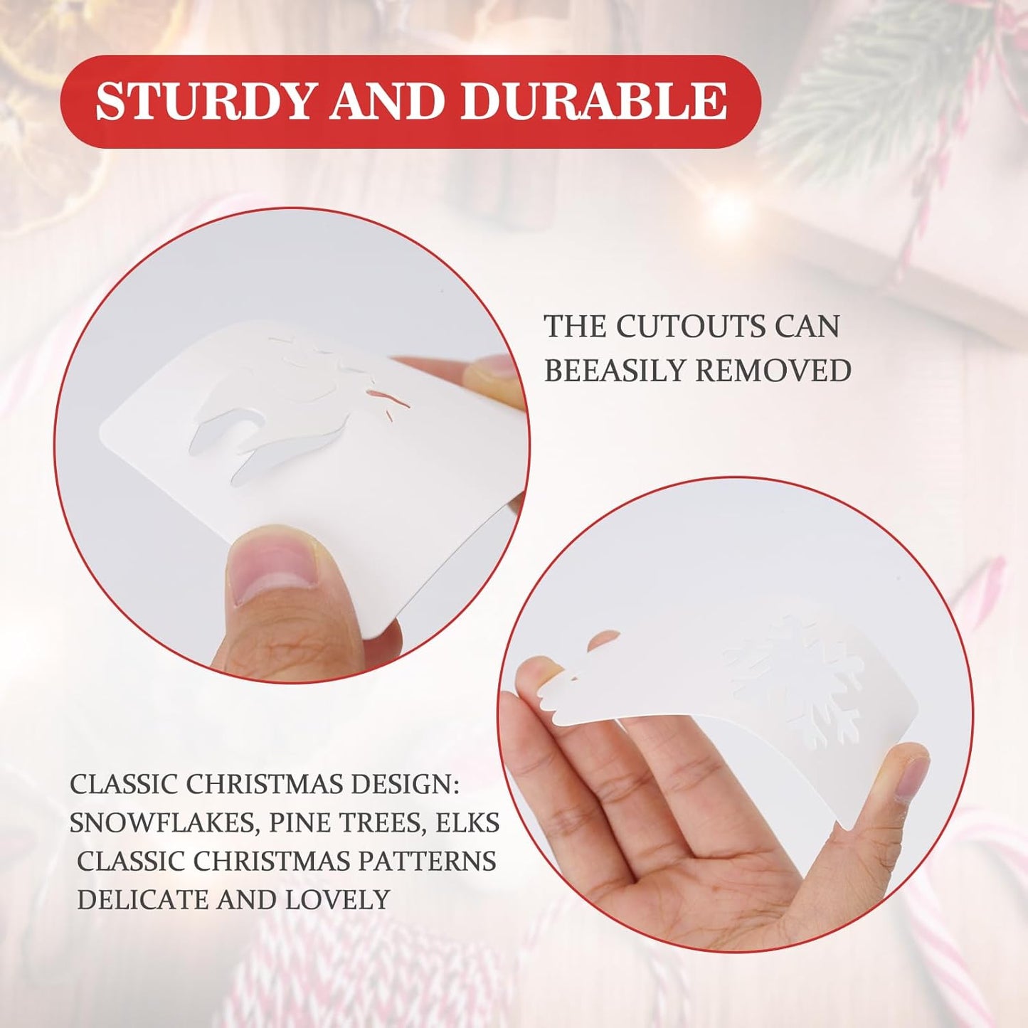 jijAcraft Christmas Gift Tags - 150Pcs Christmas Tags with String, Blank White Paper Hollow Trees, Rudolph, Snowflake Shapes Holiday Labels for Xmas Party Favors, DIY Crafts, Jar