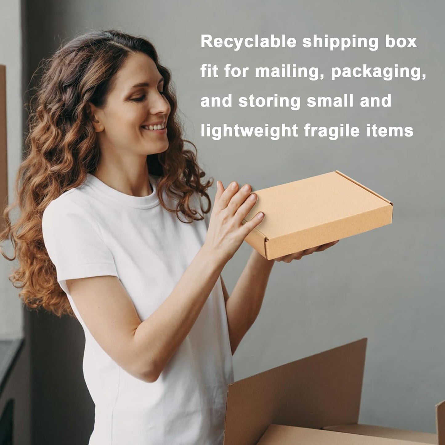 MEBRUDY 7x5x1 Inches Shipping Boxes Pack of 50, Small Corrugated Cardboard Box for Mailing Mailer Packing, Brown