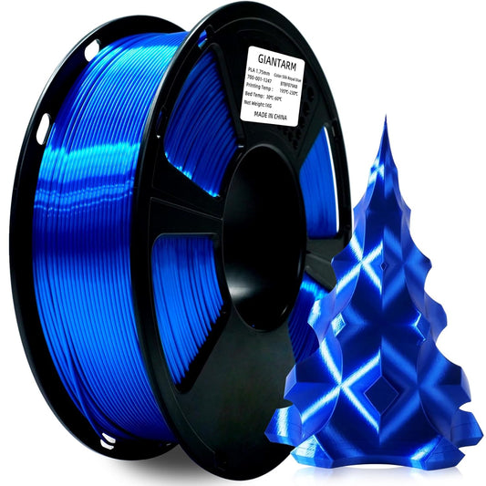 GIANTARM 3D Printer Filament, Silk Royal Blue Pla Filament, 1Kg(2.2lbs) Spool, 1.75mm Dimension Accuracy +/- 0.03mm, 3D Printing Filament