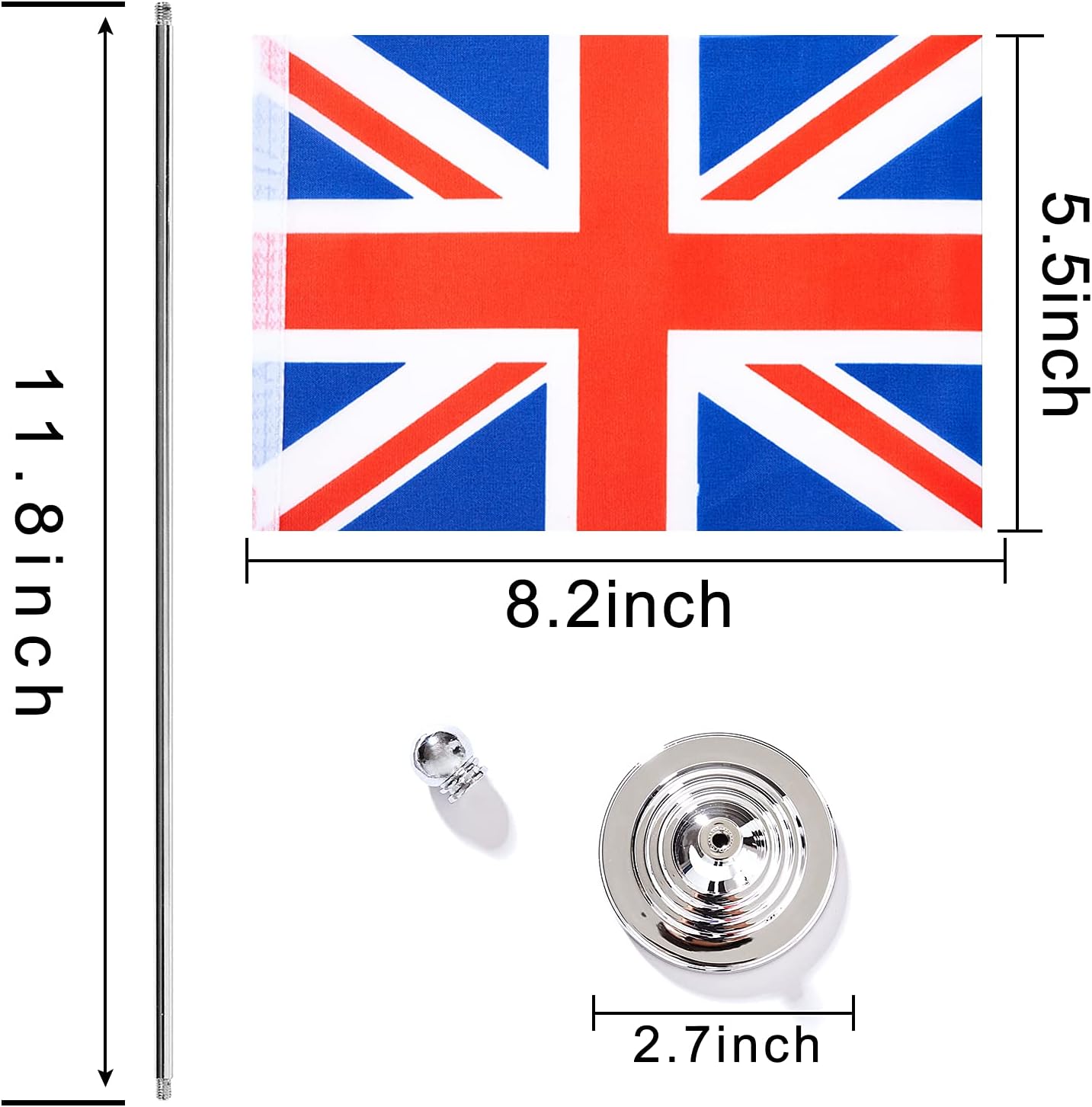 ZXvZYT 2 Pack United Kingdom flag British Table Flag Small Mini UK Desk Flags With Stand Base,International Festival Events Celebration Decorate,Home office Decorations