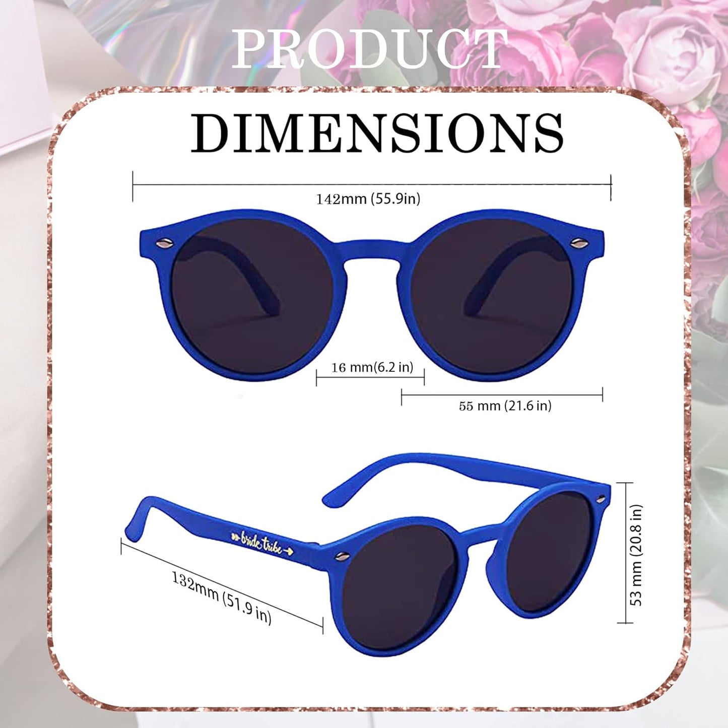 LADY&HOME Bachelorette Party Cat Eye Sunglasses - Bridesmaid & Bridal Shower Supplies, 10pcs Round Weddings Sunglasses